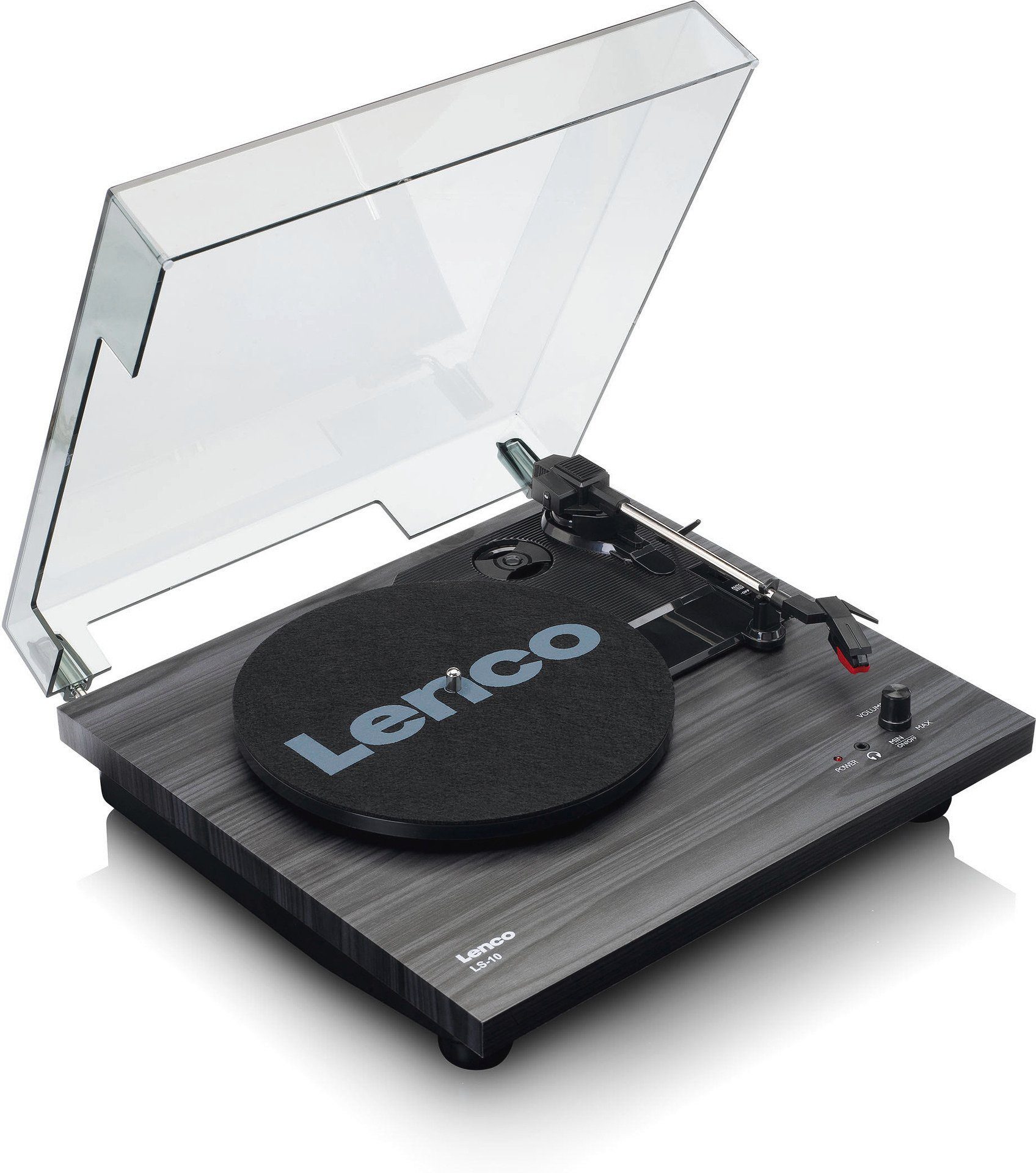 Lenco LS-10BK Plattenspieler mit Lautsprechern Plattenspieler (Riemenantrieb) Schwarz | Plattenspieler