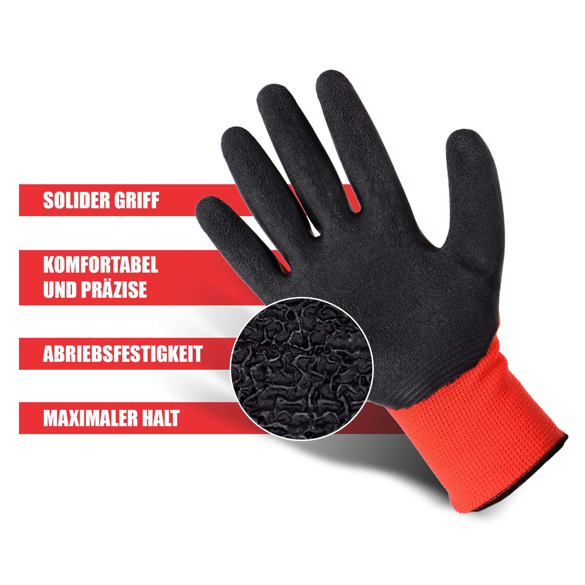 UNUS GARDEN Gartenhandschuhe Stahlgrillplatte 80 cm Durchmesser (12er Set Größe M) Arbeitshandschuhe, Werkstatthandschuhe