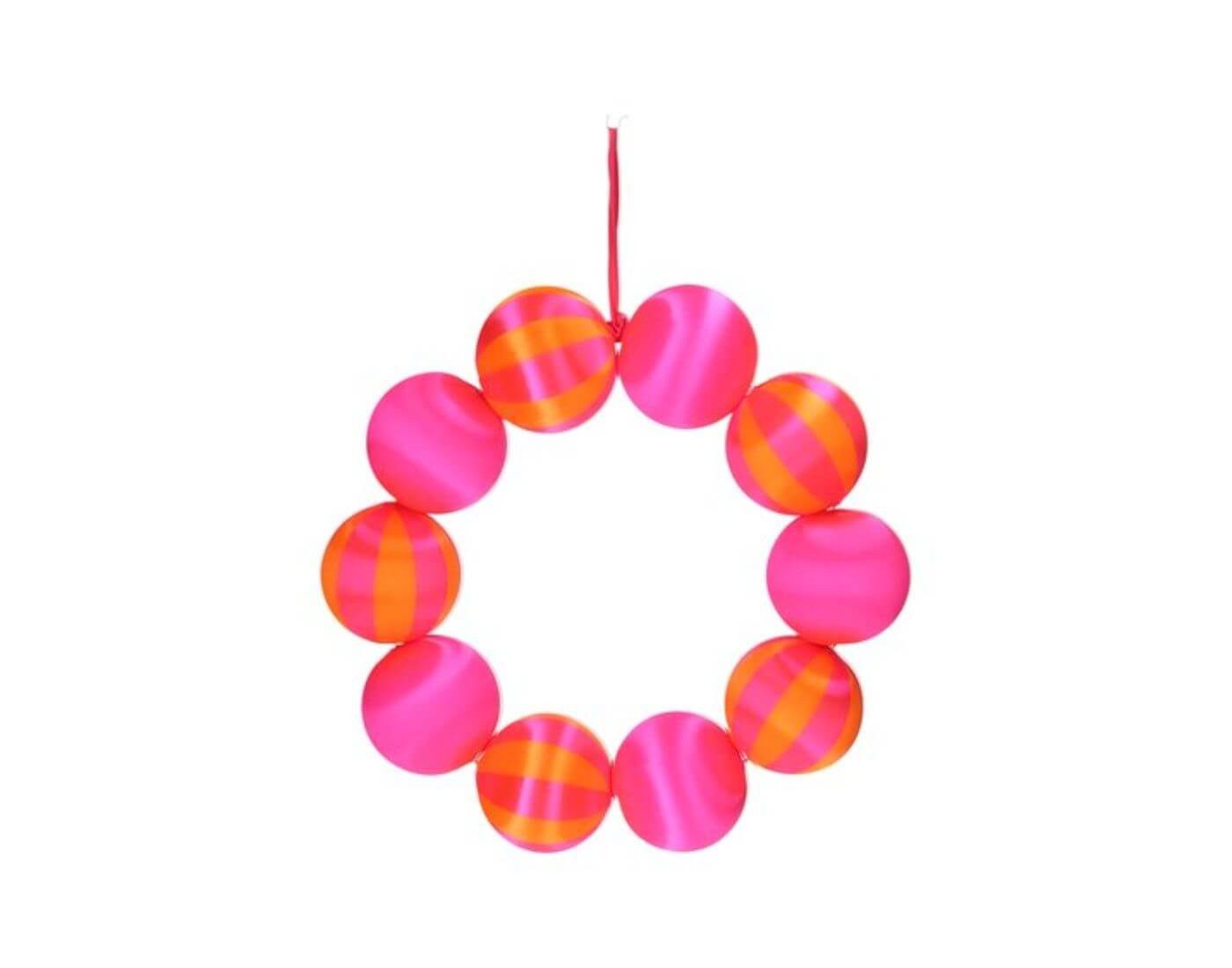 Giftcompany Dekokranz Chinois, Kugelkranz, uni/gestreift, pink/orange günstig online kaufen