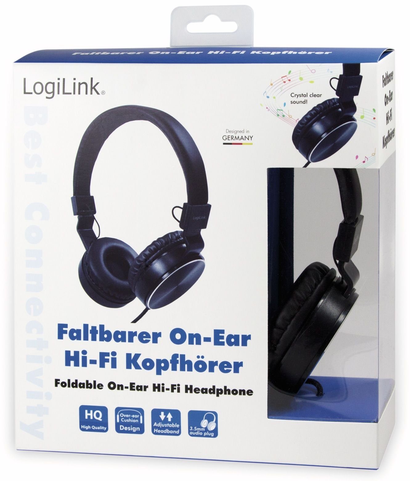 Kopfhörer LOGILINK On-Ear LogiLink Kopfhörer HS0049BK, faltbar
