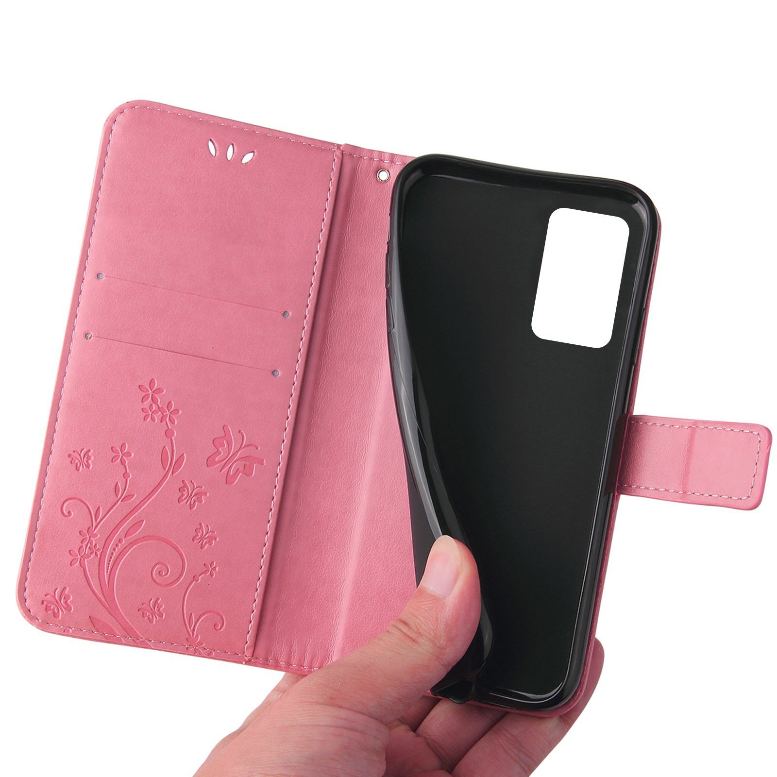 Tec-Expert Handyhülle Cover Tasche Hülle für Samsung Galaxy A13, A13 5G, A04s 6,6 Zoll, Klapphülle Case mit Kartenfach Fliphülle aufstellbar, Motiv Blumen