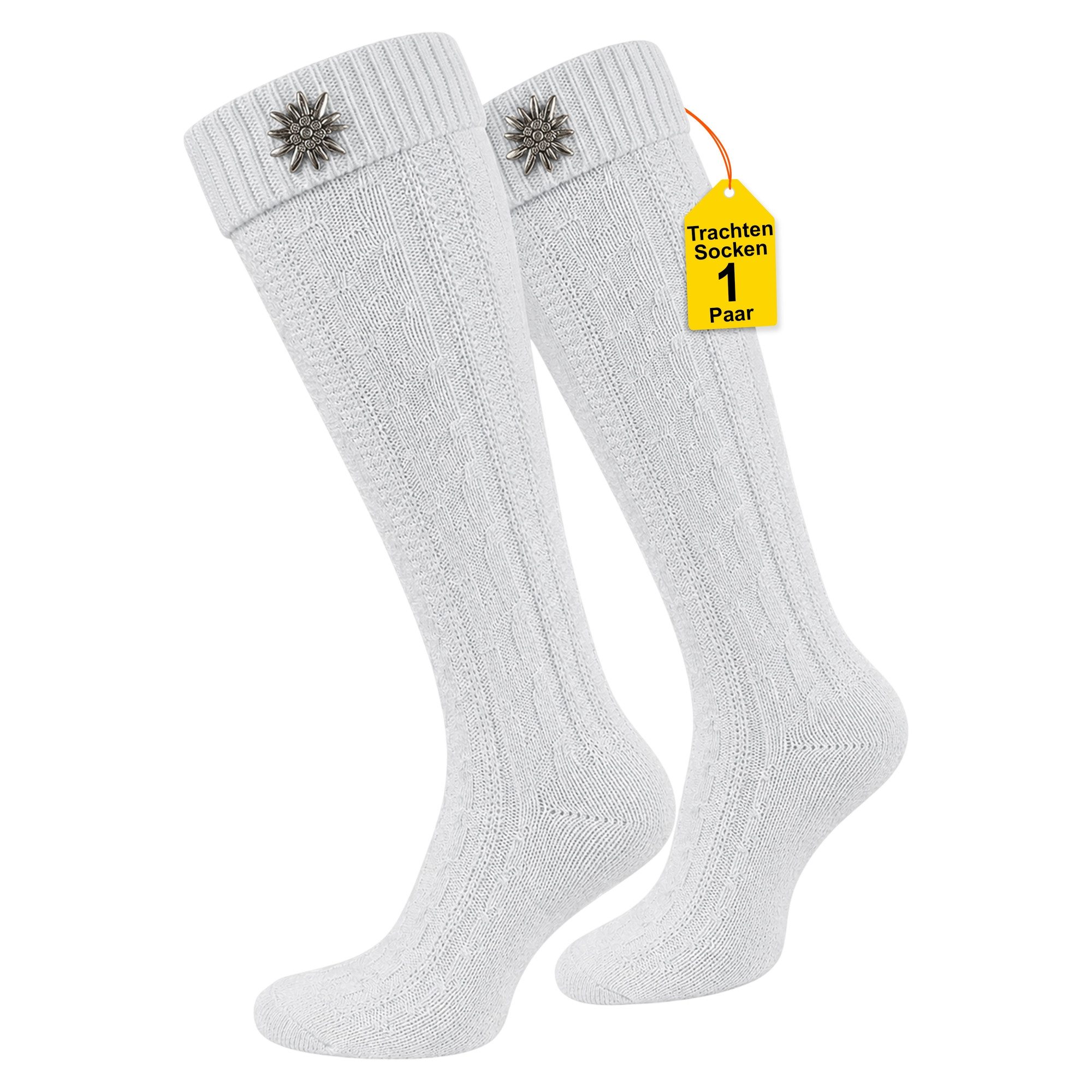 German Wear Trachtensocken GW200 1xPaar AMZ Trachtensocken Trachtenstrümpfe Zopfmuster 40cm