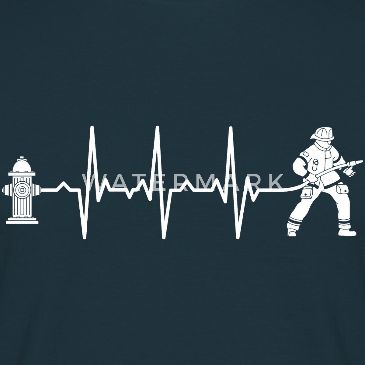 Spreadshirt T-Shirt Feuerwehrmann Feuerwehr Geschenk Herzschlag EKG Hydrant günstig online kaufen