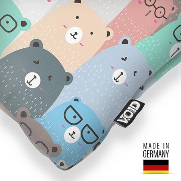 Kissenbezug, VOID (1 Stück), Bären Brillen Bunt Comic Wald Zoo Muster Märchen Bär wildtier spielze