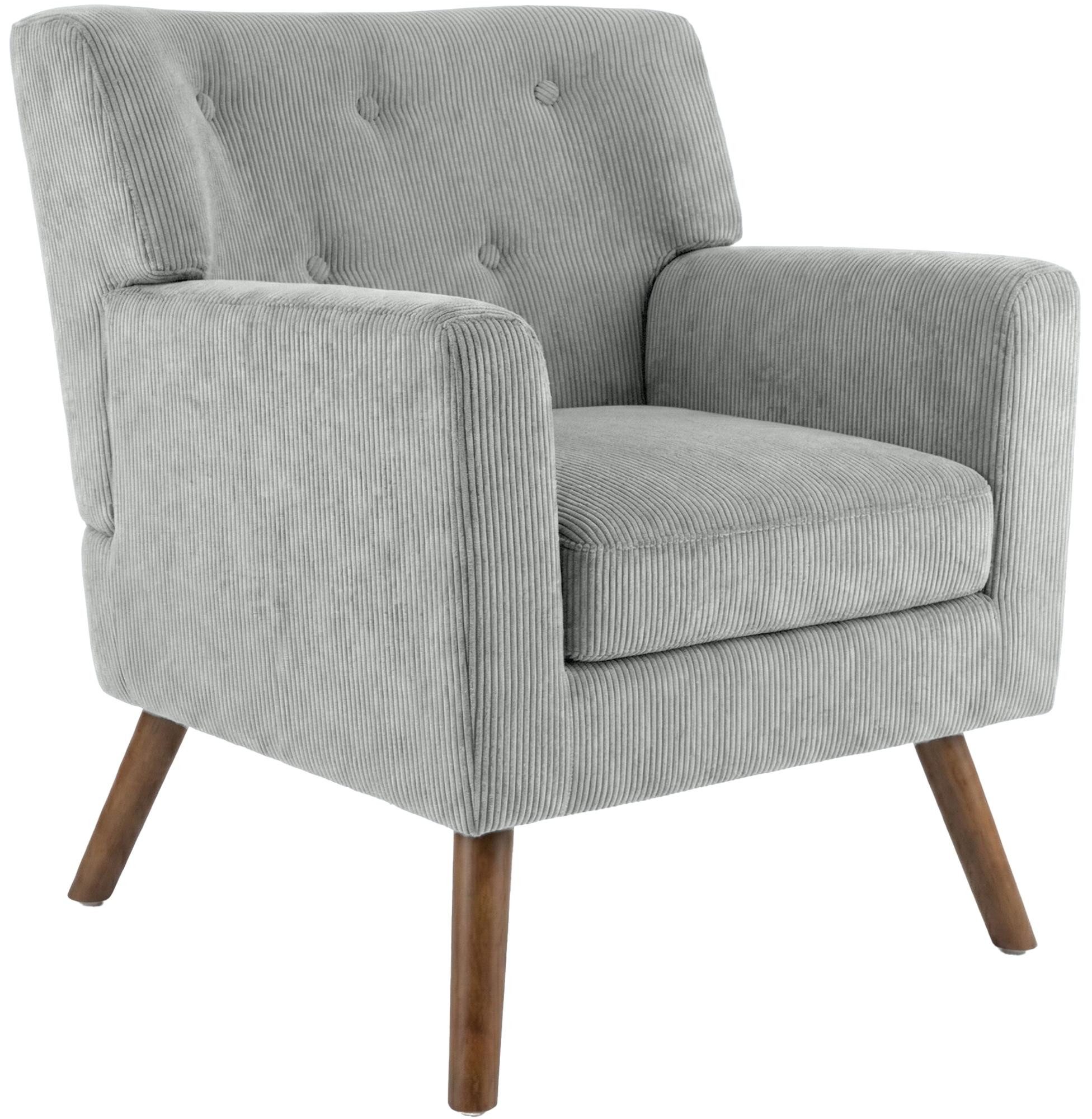 CLP Loungesessel Kioni (1er), Cordbezug, Kautschukholz, bis 150 kg belastbar