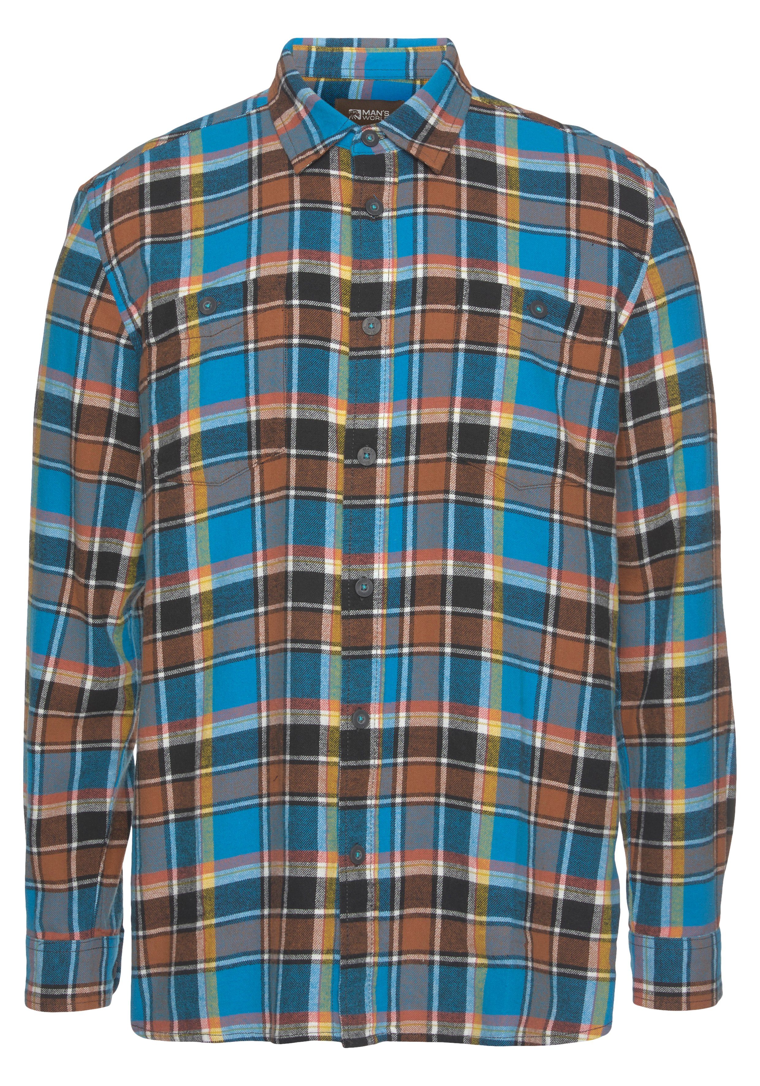 Man's World Flanellhemd mit 2 Brusttaschen