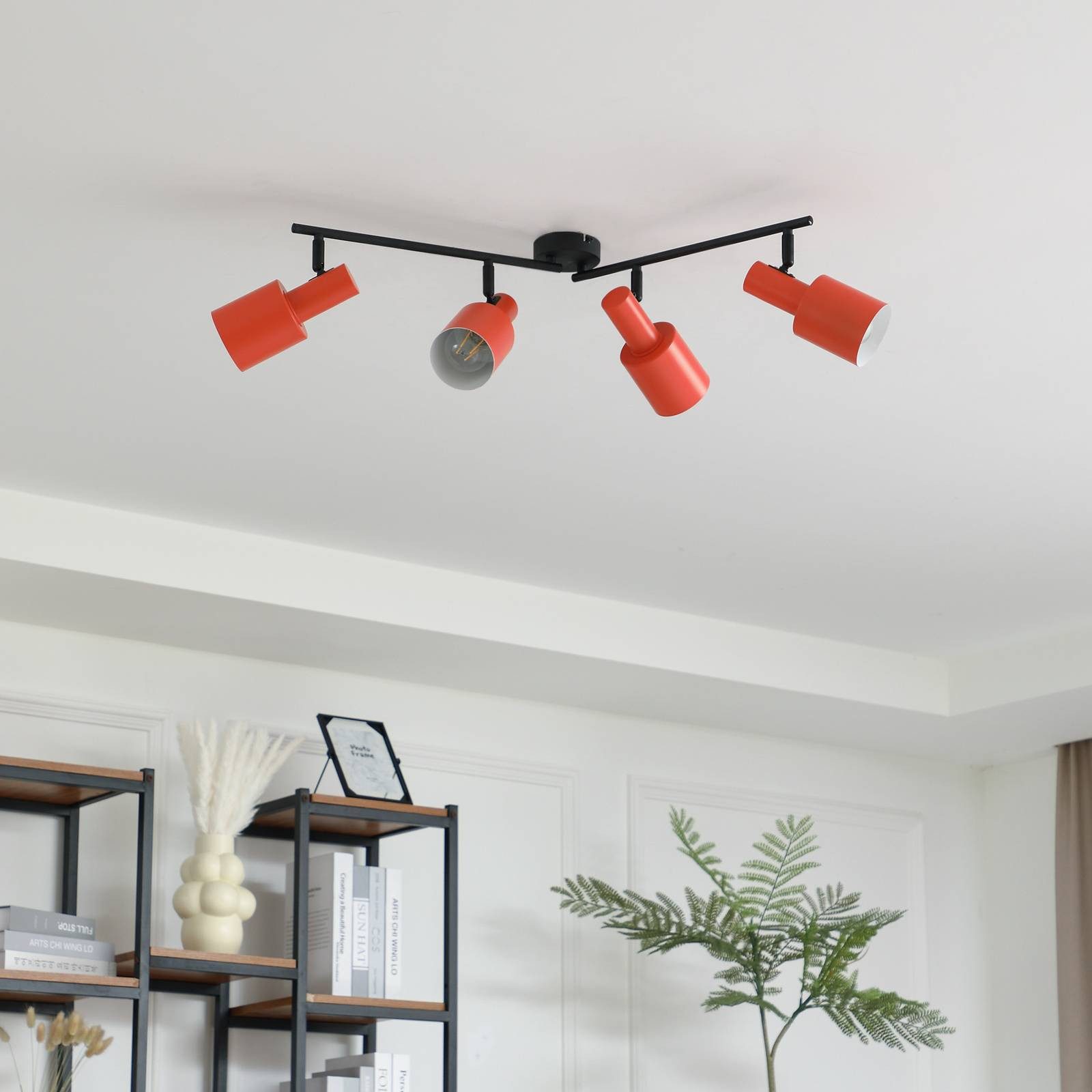 Lindby Deckenstrahler Ovelia, Metall, Gelb IP20, 4 x 15 W LED
