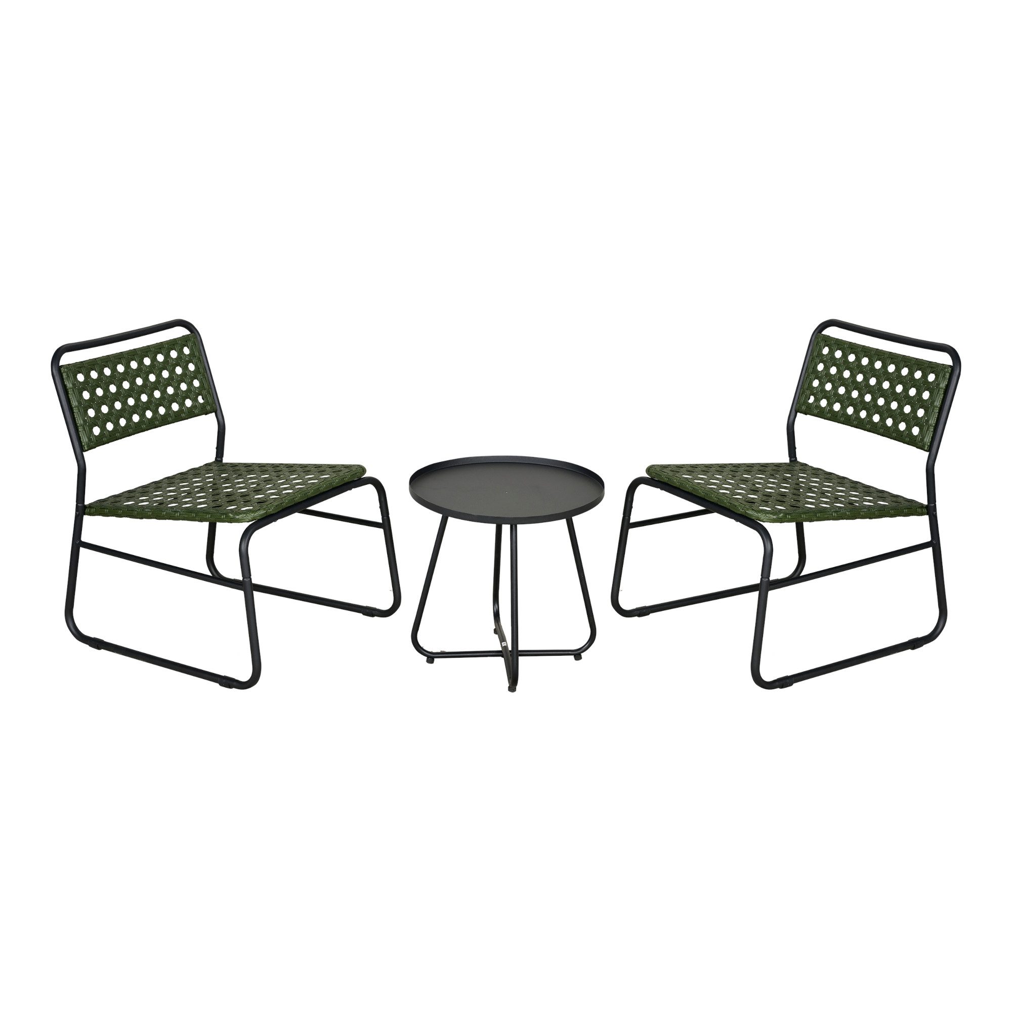 casa.pro Balkonset, (3-tlg., 1 Tisch, 2 Стільці), »Brienza« 3-tlg. Bistro-Set Grün
