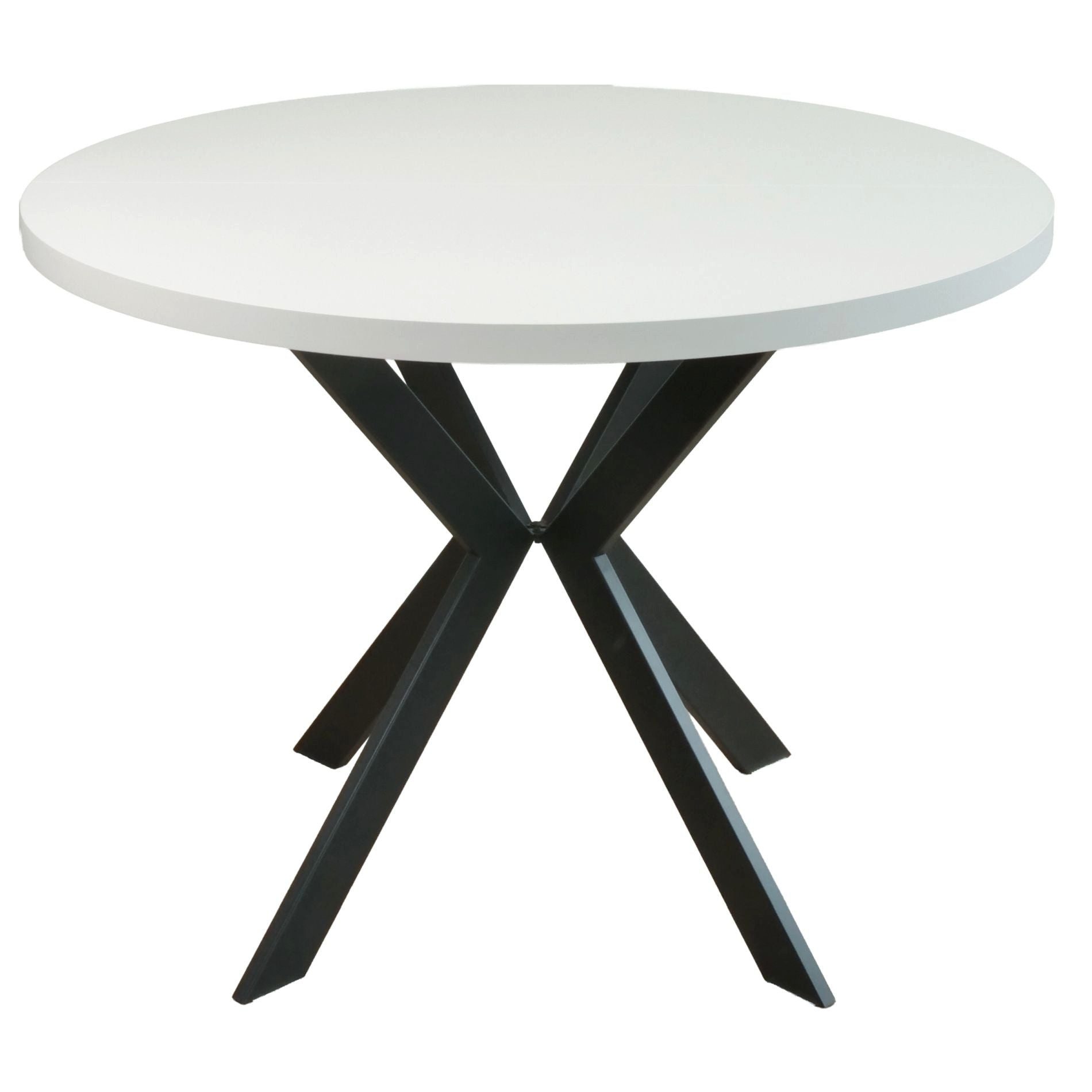 Selsey Esstisch CALLIONS, Esstisch ausziehbar rund Laminatplatte & Stahlgestell 100–180 cm