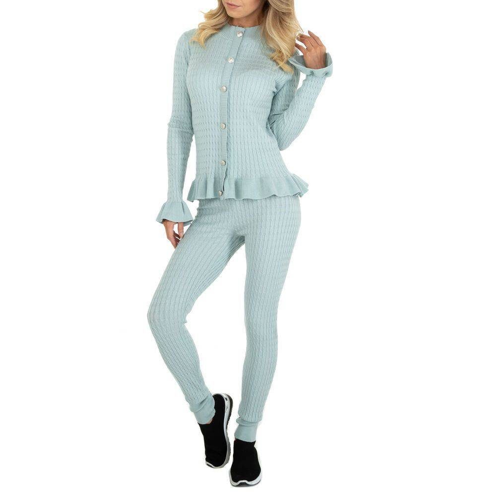 Ital-Design Freizeitanzug Damen Freizeit, Stretch Zweiteiler in Mint