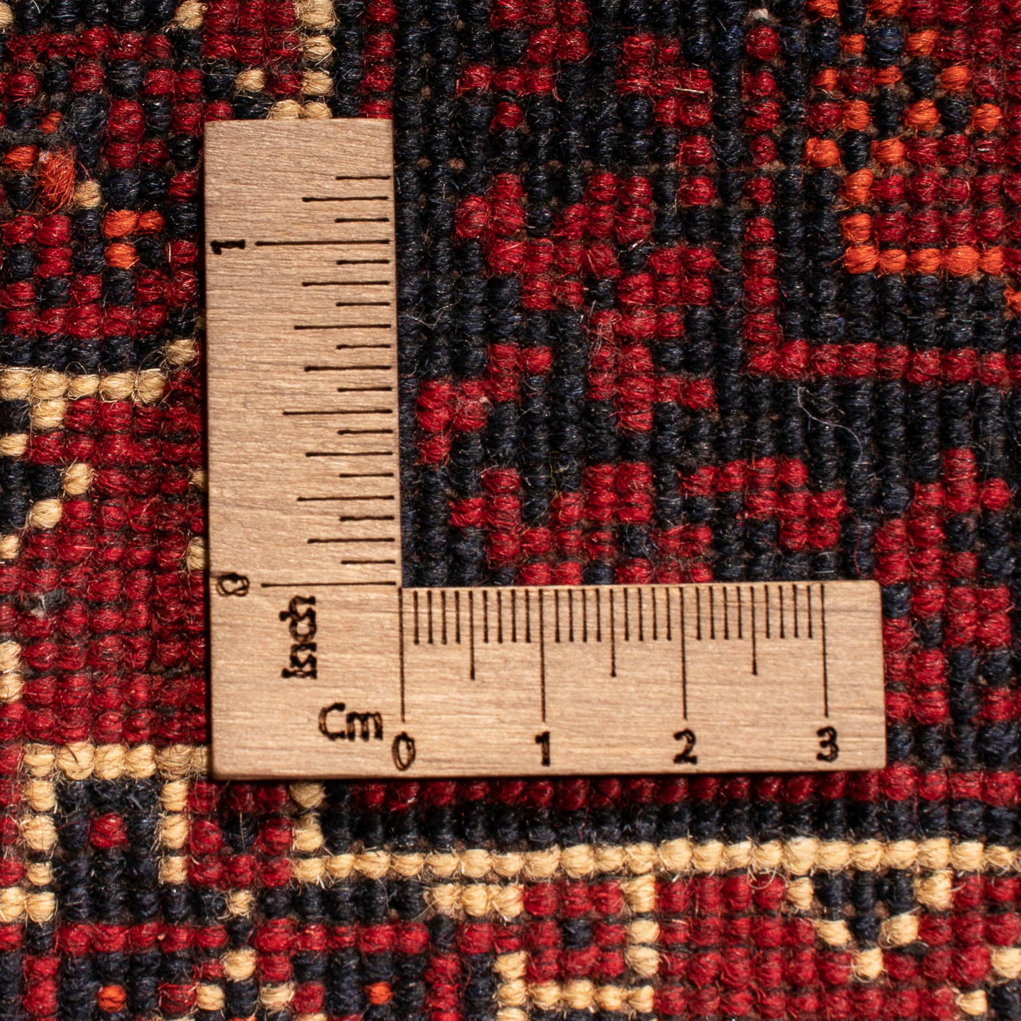 300 rechteckig, - - Afghan mit Handgeknüpft, Einzelstück Orientteppich cm mm, Wohnzimmer, 7 morgenland, Höhe: 200 - Buchara x rot, Zertifikat