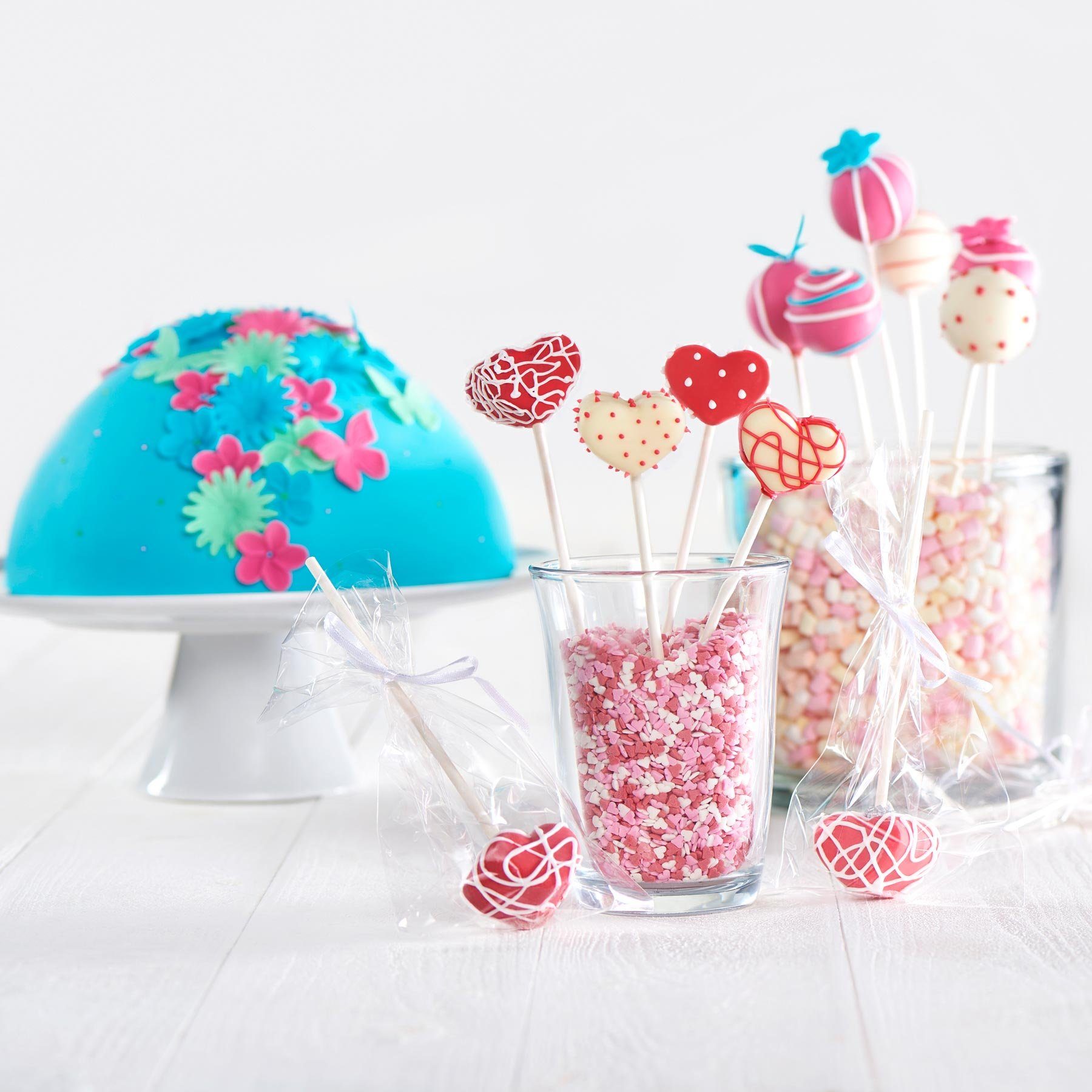 Lurch Backform Flexiform Cake Pops Herz 20fach cotton candy inklusive 20 Stiele