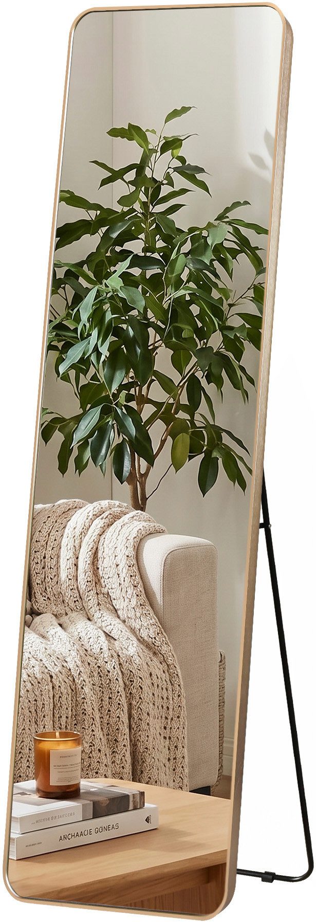OTTO home Spiegel Standspiegel Addrik, wahlweise in 2 Größen 150x40cm oder 160x50cm (als Wandspiegel und Standspiegel einsetzbar, Rahmen aus Metall), Ganzkörperspiegel mit Sicherheitsglas, in verschiedenen Farben