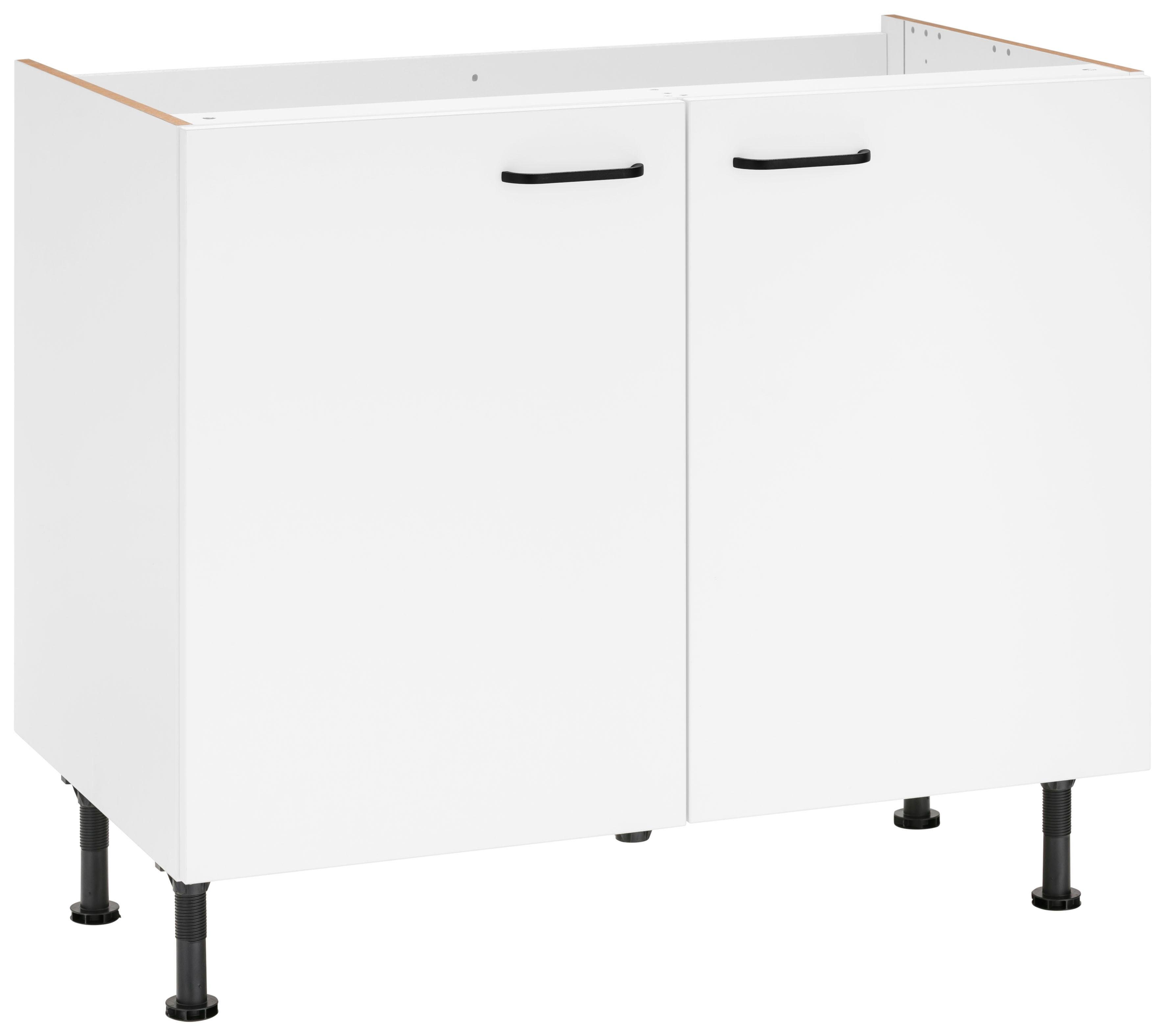 OPTIFIT Spülenschrank Elga mit Soft-Close-Funktion, höhenverstellbaren Füßen, Breite 100 cm weiß/weiß | weiß