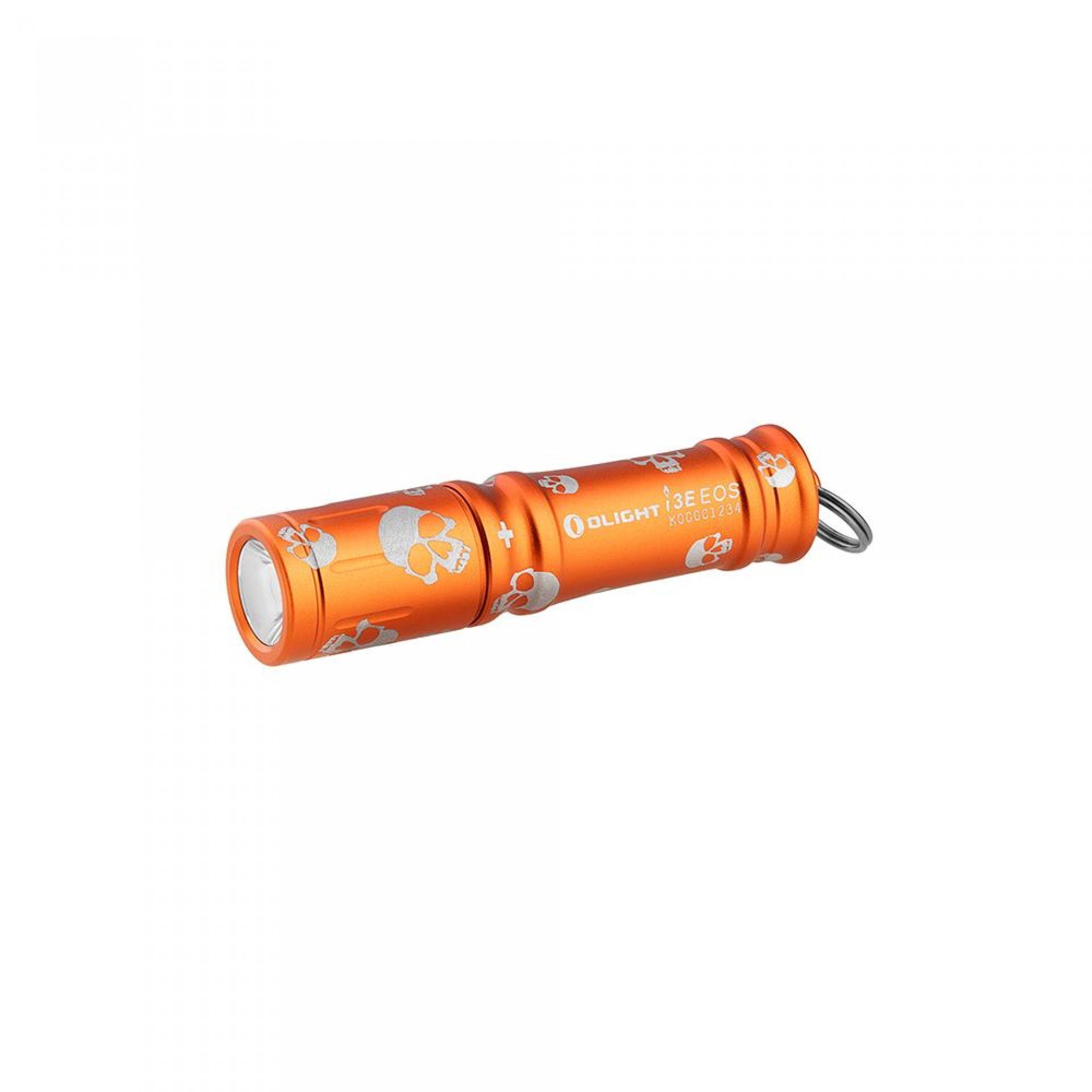 OLIGHT Taschenlampe OLIGHT I3E EOS Mini LED Taschenlampe Schlüsselanhänger 90 Lumen Orange Skull