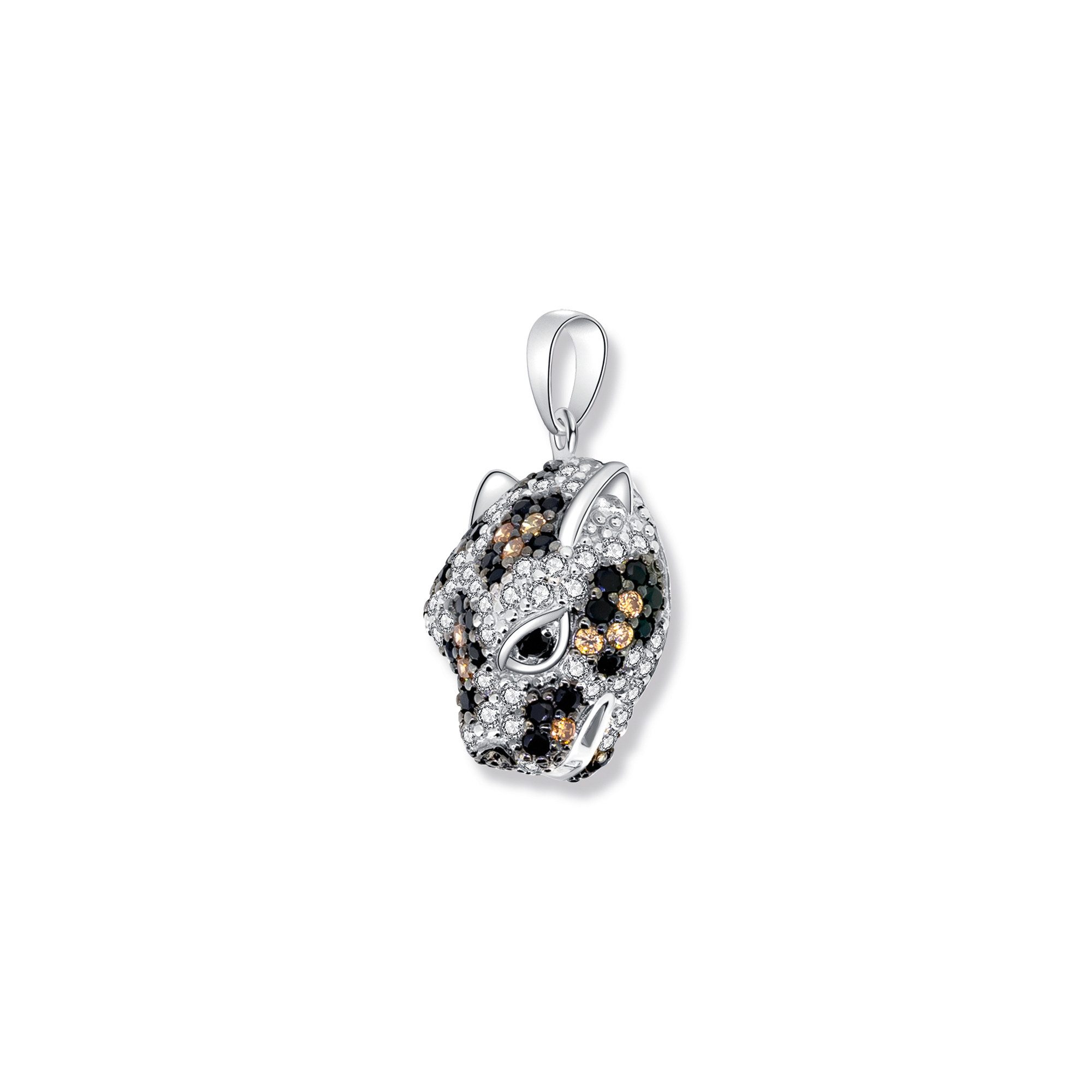 Seinerzeit FLORA & FAUNA Kettenanhänger Jack Jaguar Anhänger (1-tlg), Material: 925 Sterling Silber, rhodiniert, geschwärzt