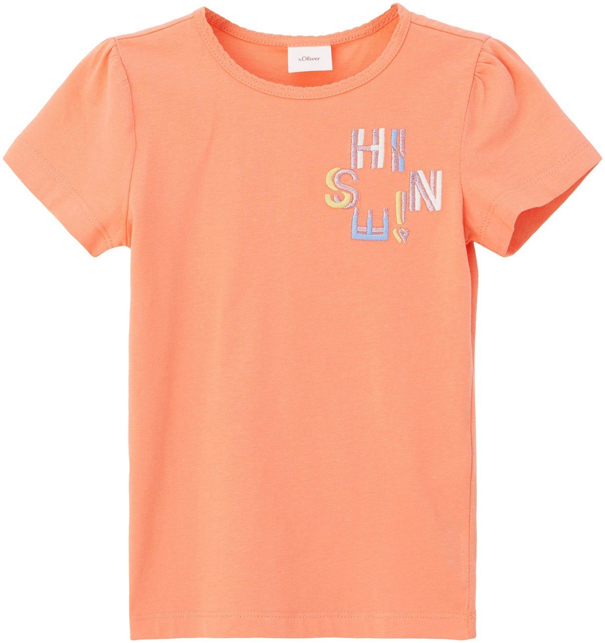 orange Junior mit Rundhalsausschnitt Kurzarmshirt s.Oliver