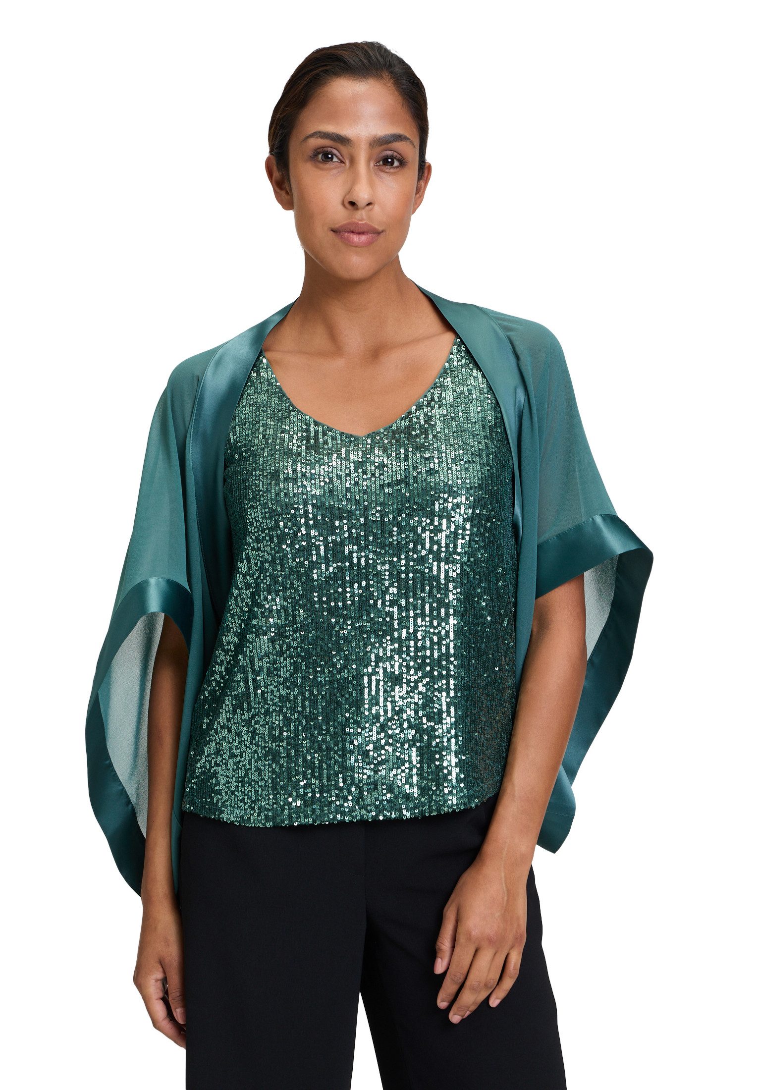 Vera Mont Bolerojacke Damen Chiffonstola mit 3/4 Arm