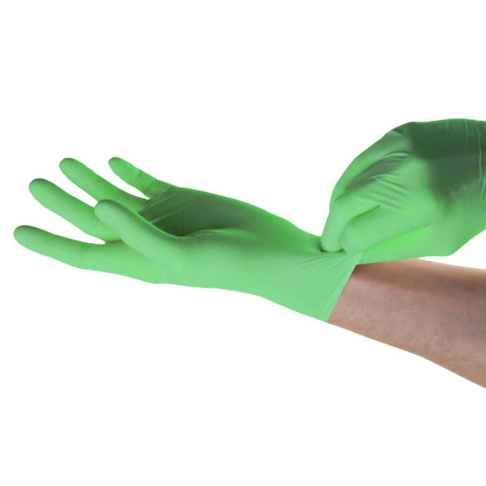 SFM ® Nitril-Handschuhe GREENLETS : puderfrei F-tex grün Einweghandschuhe Einmalhandschuhe