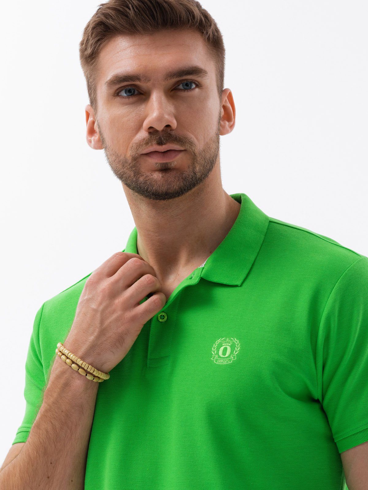 OMBRE Poloshirt Ombre Herren-Pique-Strick-Poloshirt - grün günstig online kaufen