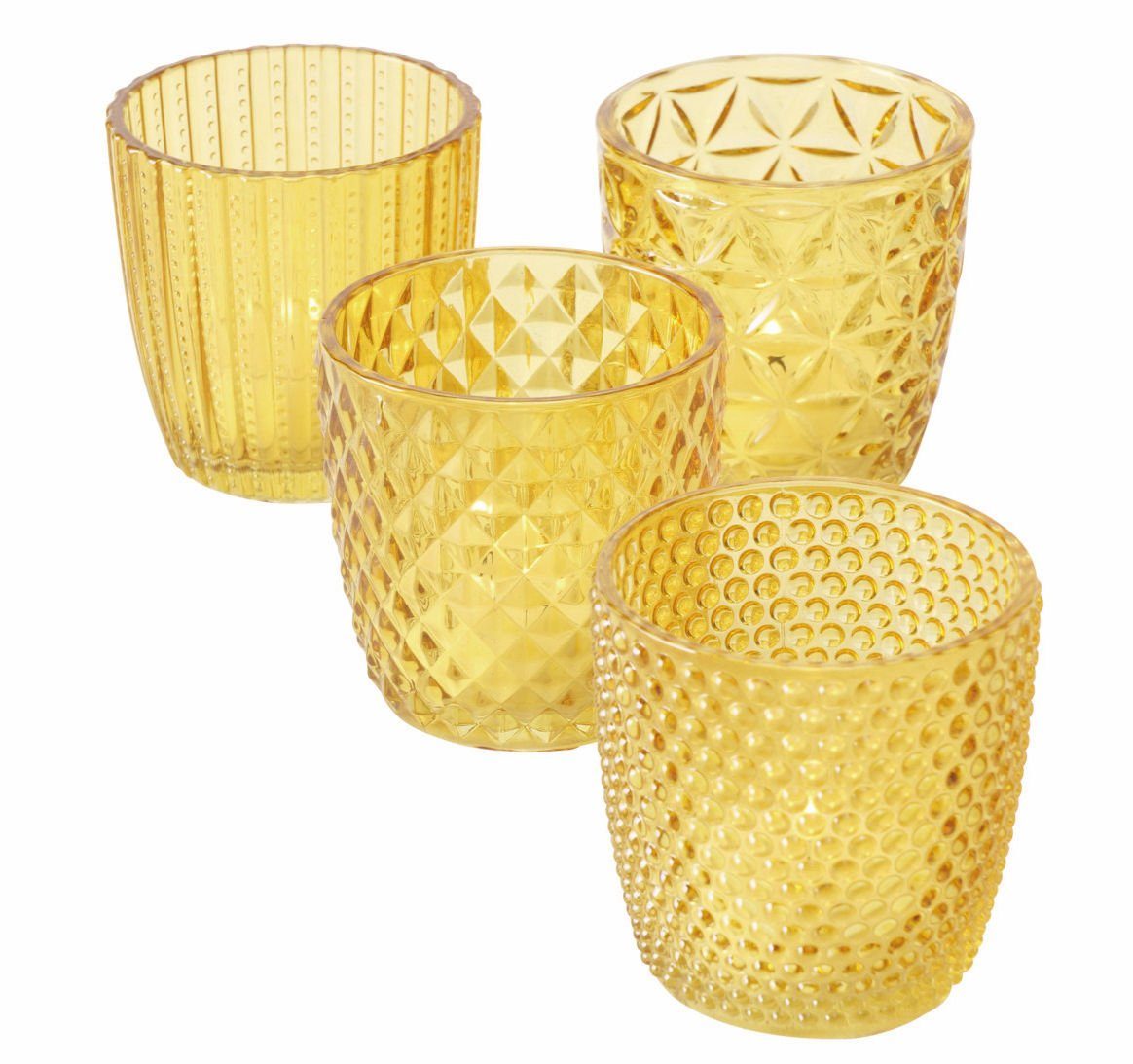 Spetebo Windlicht Glas Teelichthalter 4er transparent günstig online kaufen