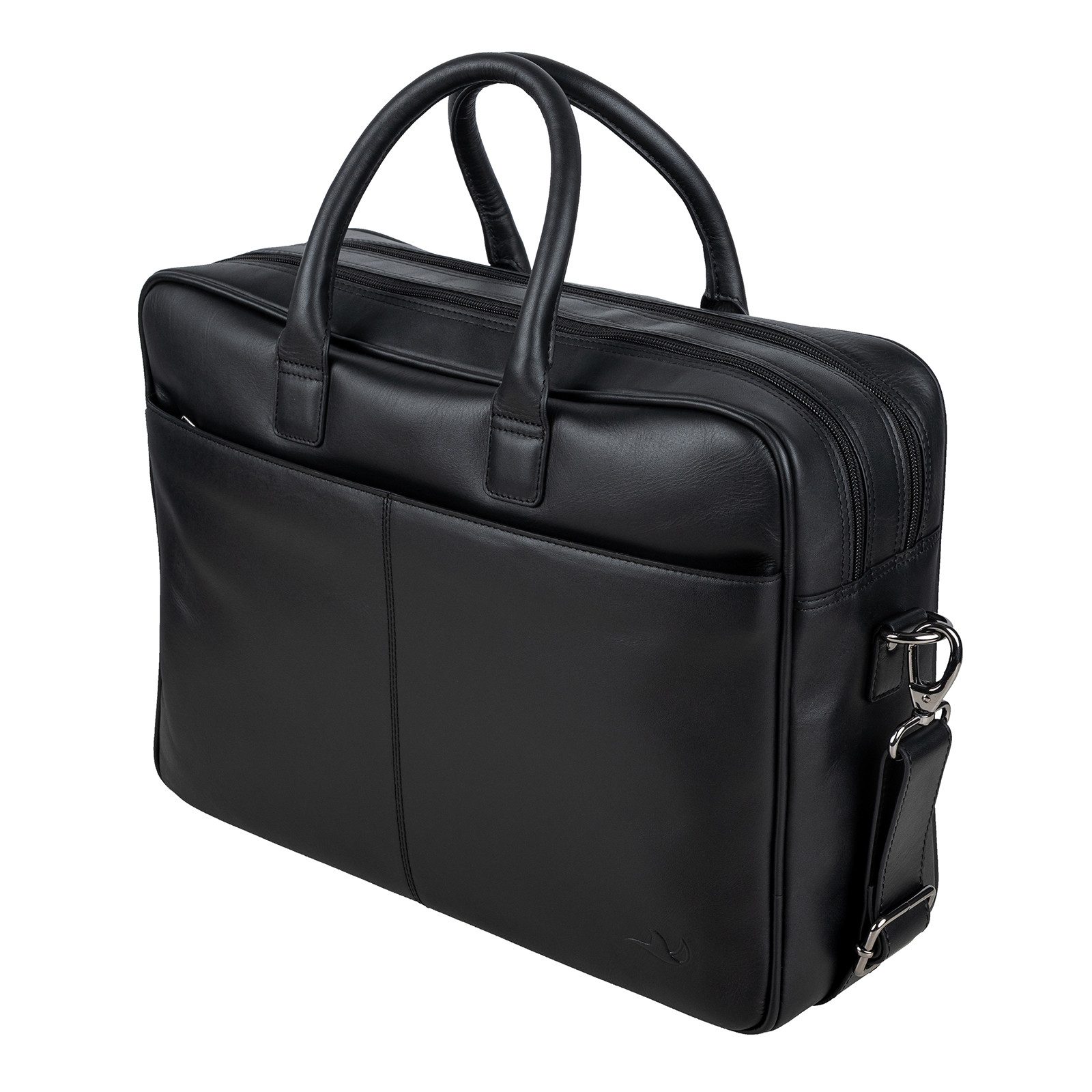 MANTA Laptoptasche Echtleder Business-Bag, 16 Zoll-Notebooktasche, Aktentasche aus Leder, Echtes Leder