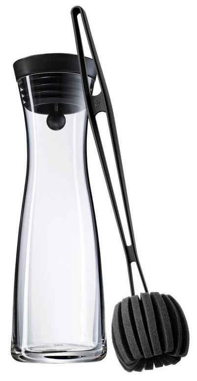 WMF Wasserkaraffe Basic, (Silikondeckel mit Closeup-Verschluss, 2-tlg., 1x Karaffe Glas mit Deckel, 1x Reinigungsbürste), (V 1,0l, Höhe 30,2 cm, Ø 8,8 6,0 9,5 cm)
