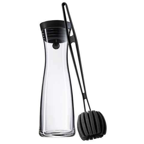 WMF Wasserkaraffe Basic, (Silikondeckel mit Closeup-Verschluss, 2-tlg., 1x Karaffe Glas mit Deckel, 1x Reinigungsbürste), (V 1,0l, Höhe 30,2 cm, Ø 8,8 6,0 9,5 cm)