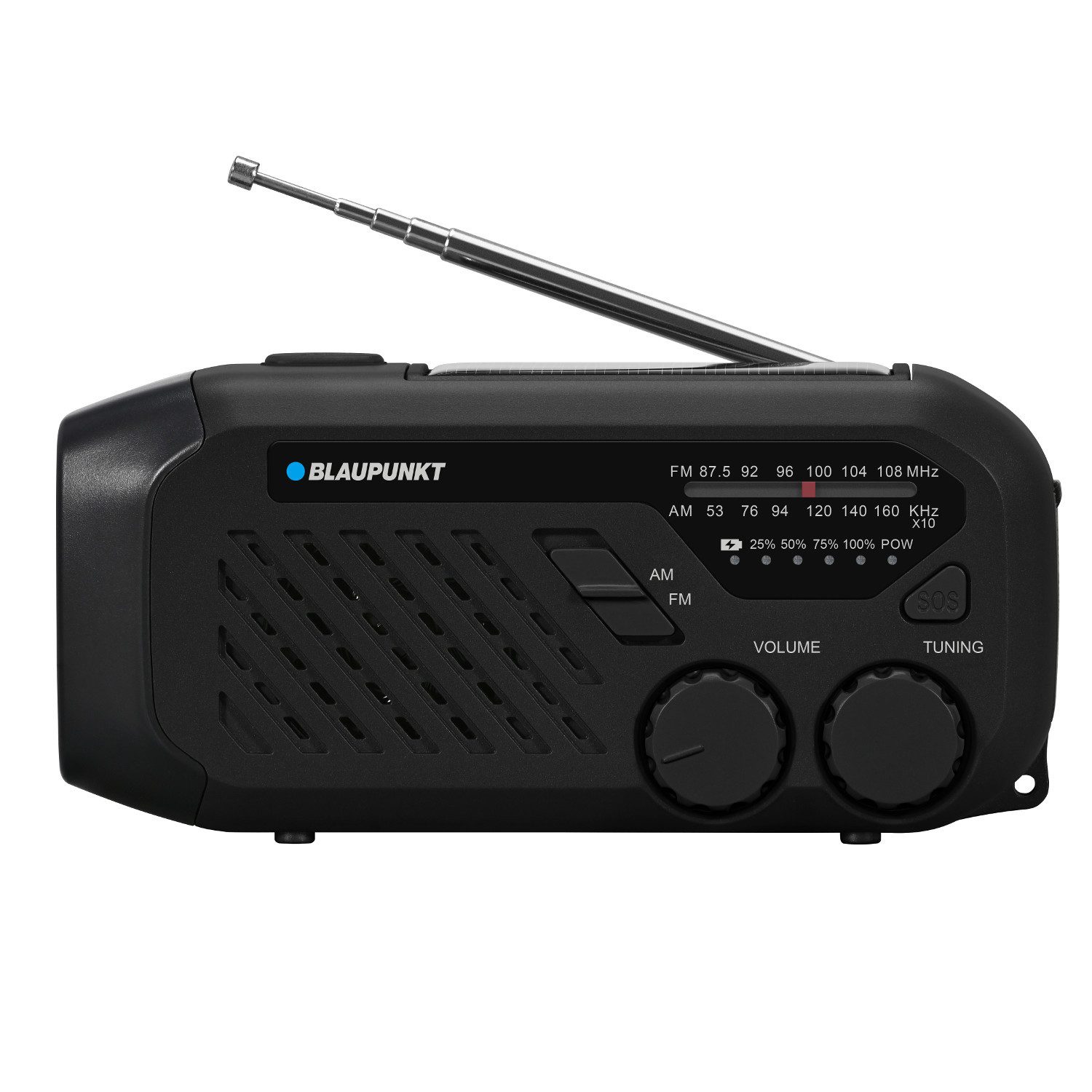 Blaupunkt Tragbares Solar-Reiseradio ER10 Radio (Netz-/Akkufunk, LED-Taschenlampe, SOS-Anzeige, Antenne)