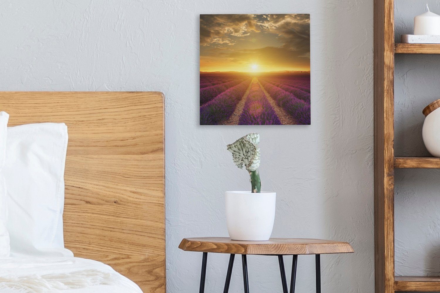 OneMillionCanvasses® Leinwandbild Frankreich - (1 Leinwand Sonne Schlafzimmer Wohnzimmer - St), für Lavendel, Bilder
