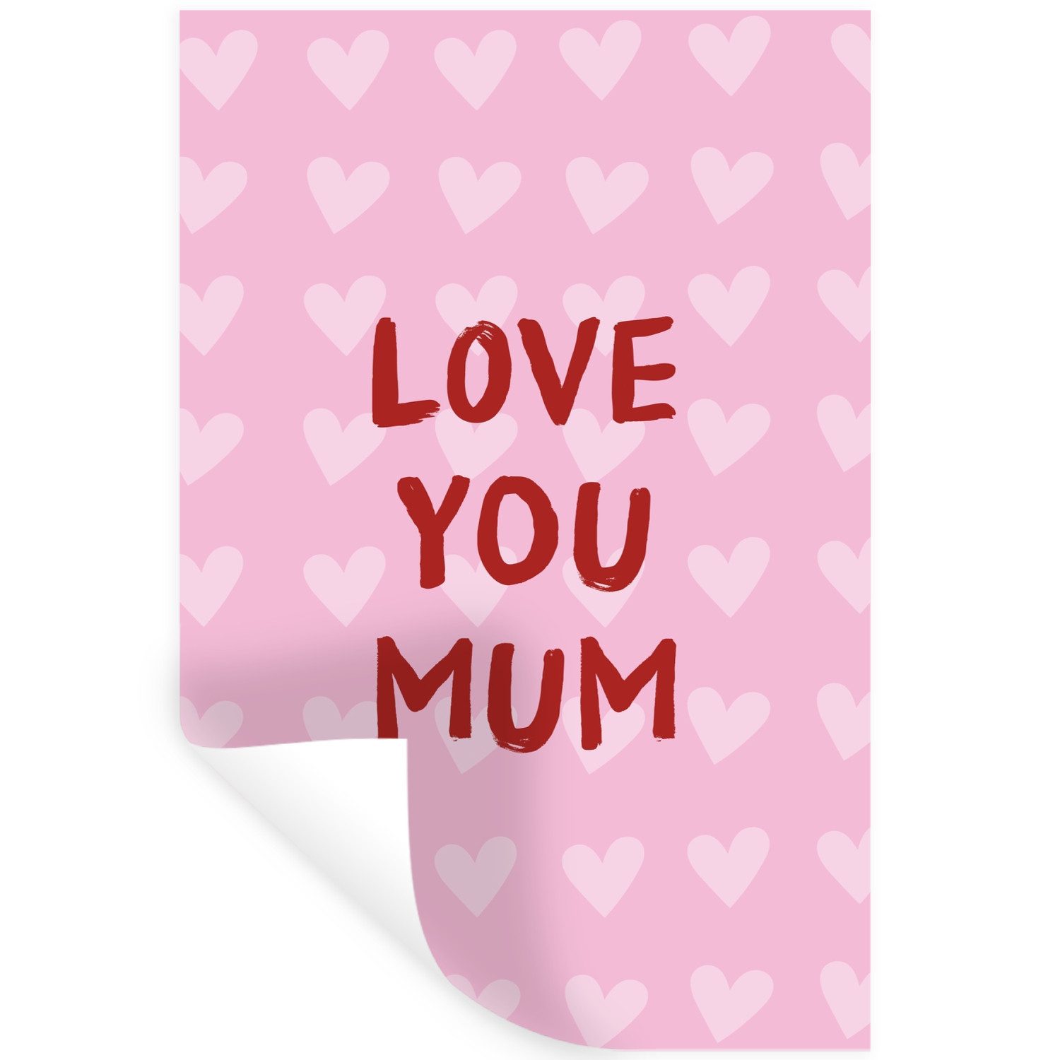 MuchoWow Wandsticker Liebe - Zitat - Mutter - Rot (1 St), Wanddeko, Aufkleber, Wandtattoo, 80x120 cm