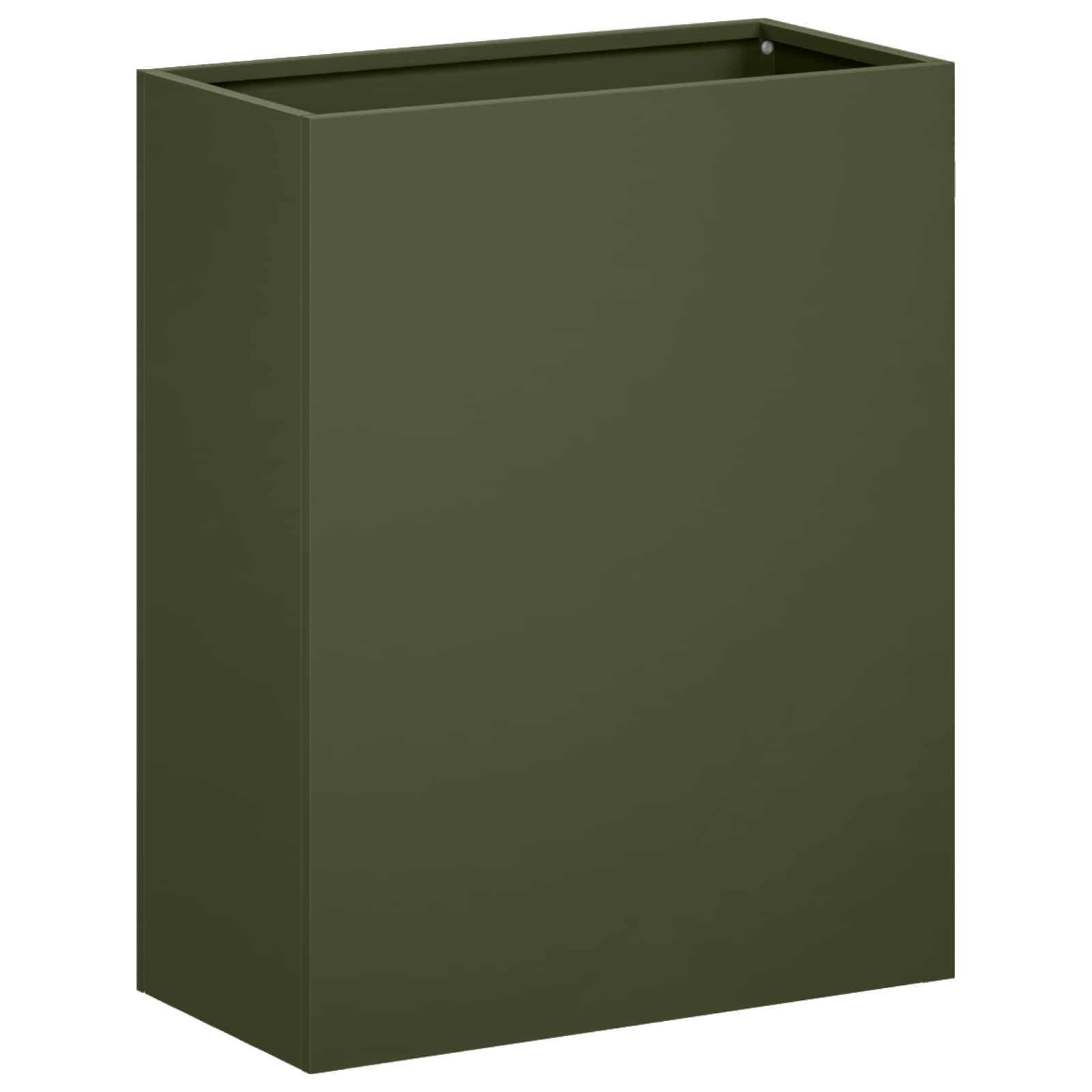 vidaXL Blumentopf Garten-Pflanzgefäß Olivgrün 40 x 20 x 40 cm Kaltgewalzter Stahl (1 St)