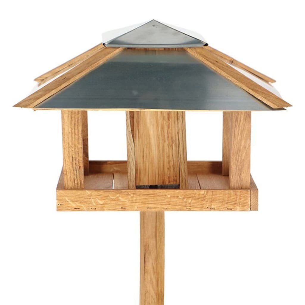 Esschert Design BV und Vogelhaus Stahl mit Quadratischem Dach Vogel-Futterhaus Silo