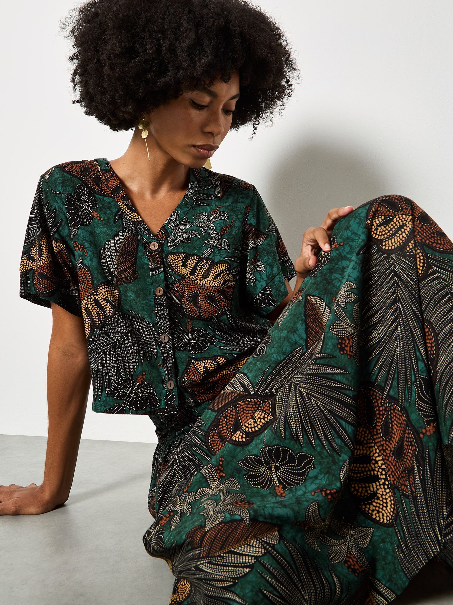 Apricot Midirock A-Linien Rock Druck