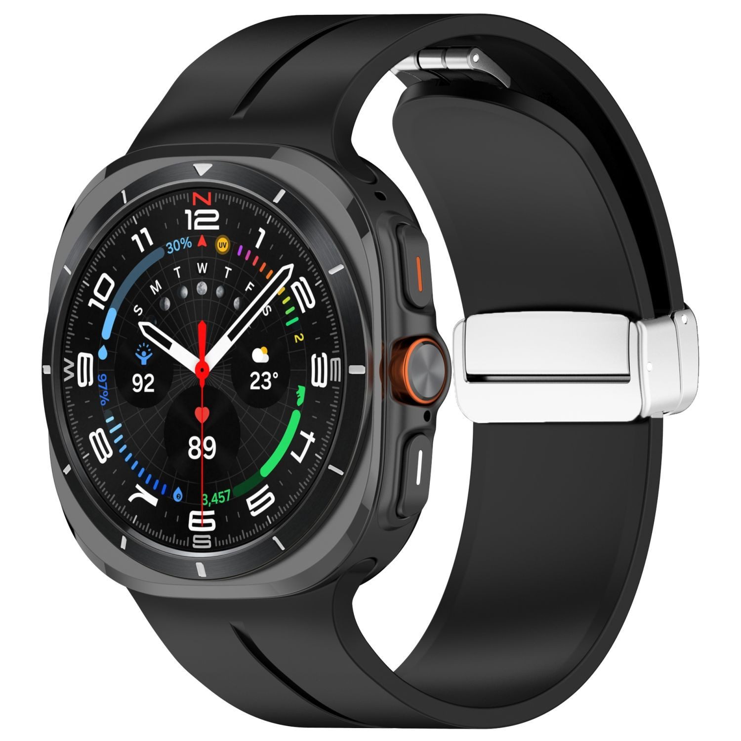 Wigento Smartwatch-Armband Für Samsung Galaxy Watch Ultra 47mm Silikon Magn günstig online kaufen