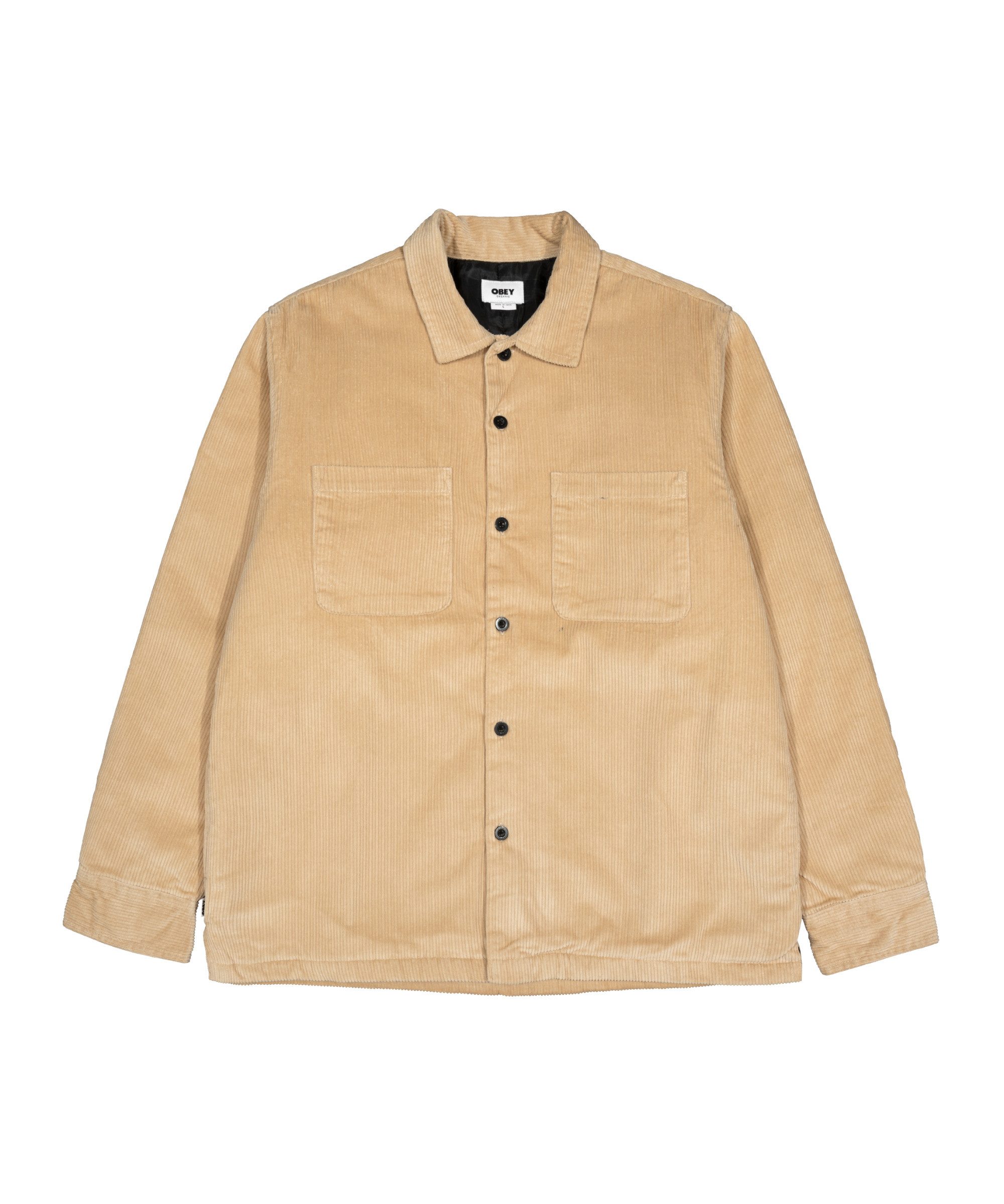 OBEY Sweatjacke Obey Simshirtt Jacke Beige Freizeitjacken Herren Baumwolle