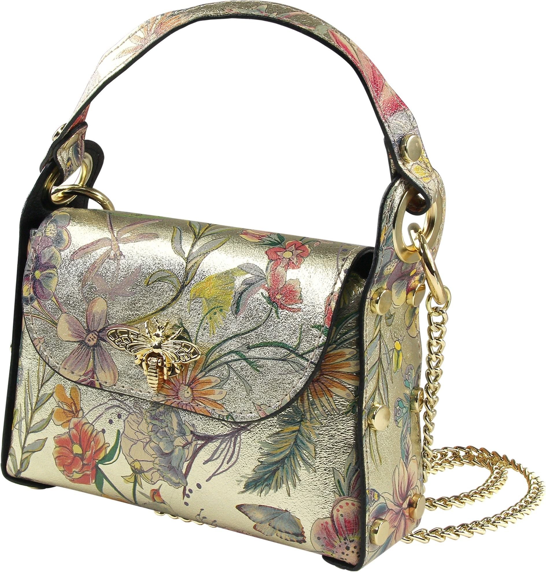 Umhängetasche Toscanto Tasche gold farbig Leder