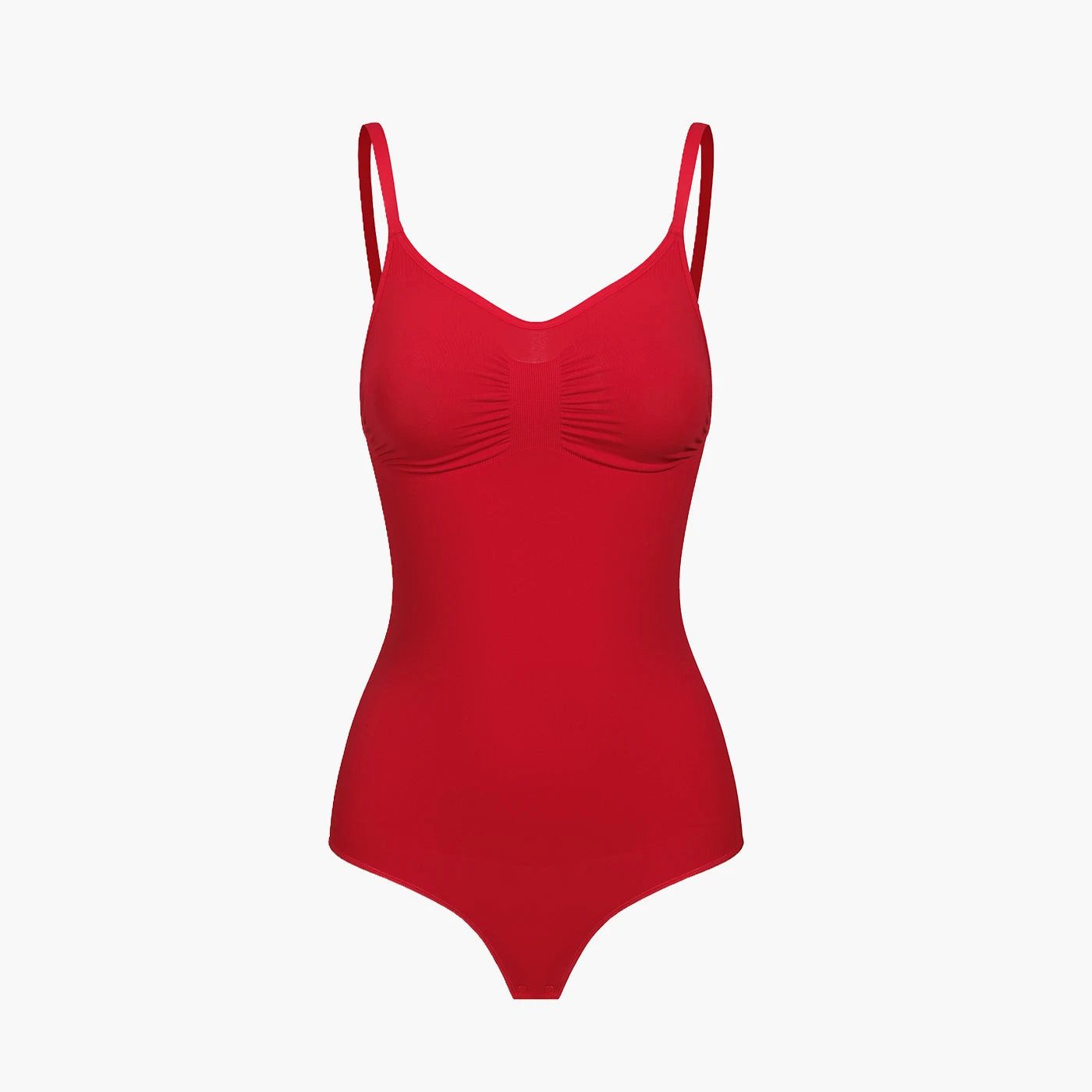 Creamy Fabrics Miederbody Bodysuit Sculpting Shapewear mit String-Red-S (1-tlg) Figurformend