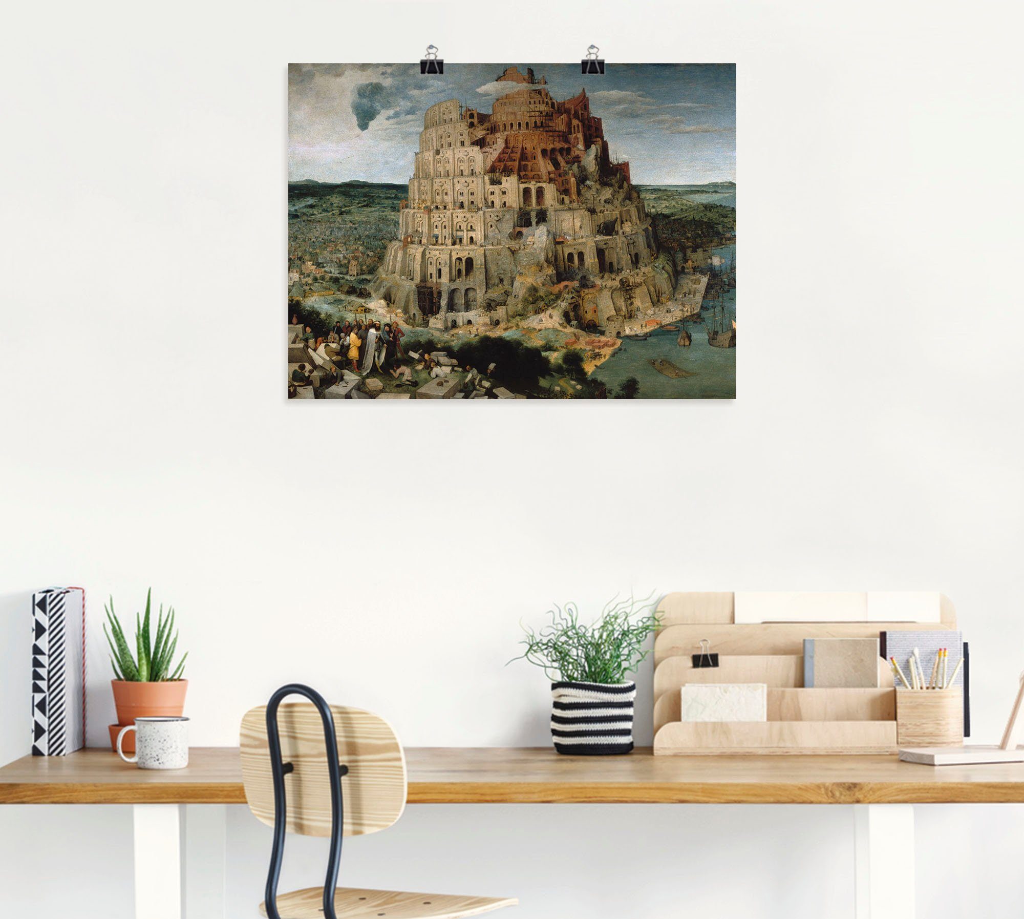 Artland Babel. 1563, Poster versch. oder Turmbau Leinwandbild, als Gebäude (1 Der Größen St), Wandaufkleber Wandbild von in