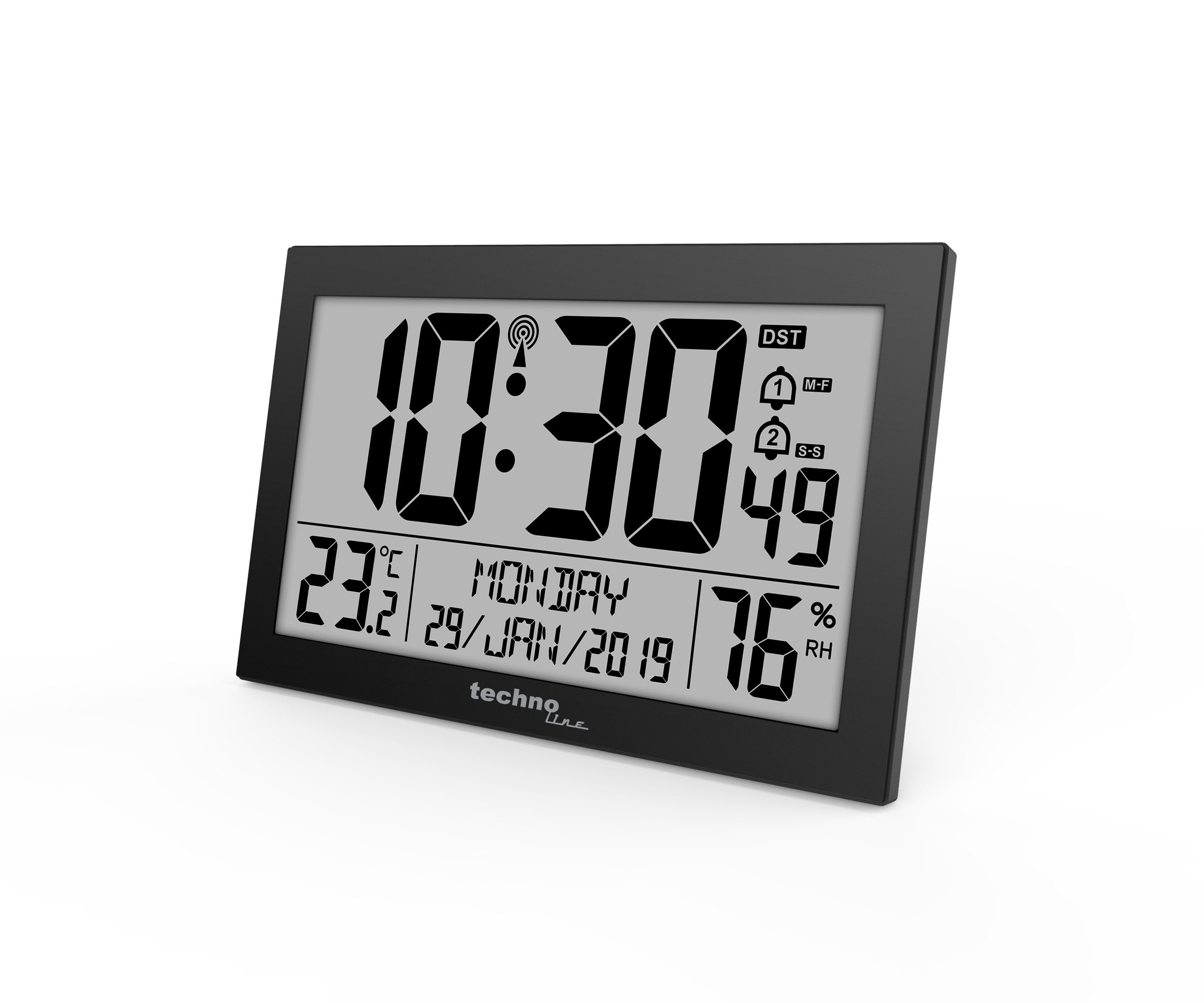 technoline Funkwanduhr WS 8016 (mit Temperatur- und Luftfeuchteanzeige)