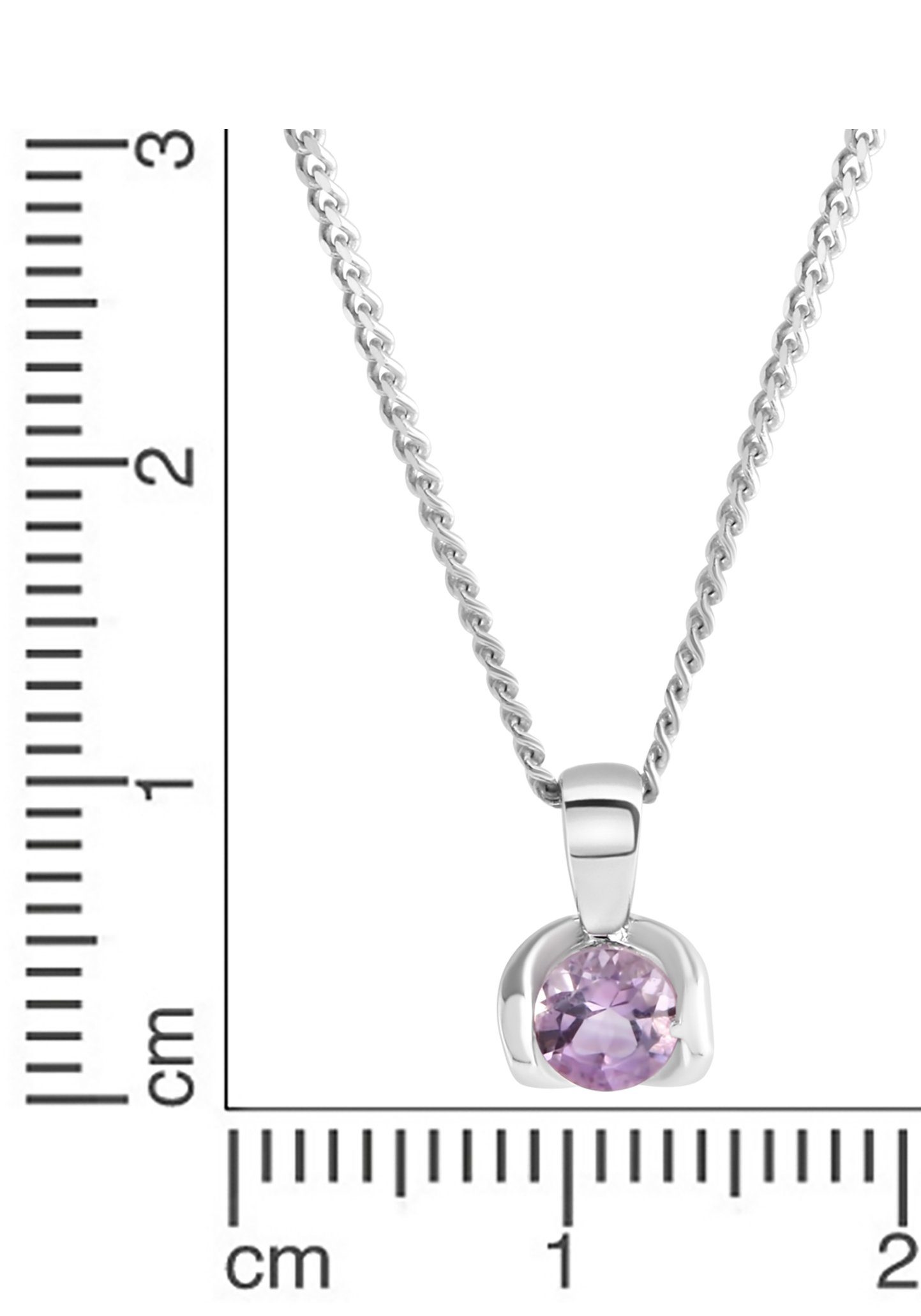 Firetti Kette mit Anhänger Schmuck Geschenk Silber 925 Halsschmuck Halskette Panzerkette, mit Amethyst
