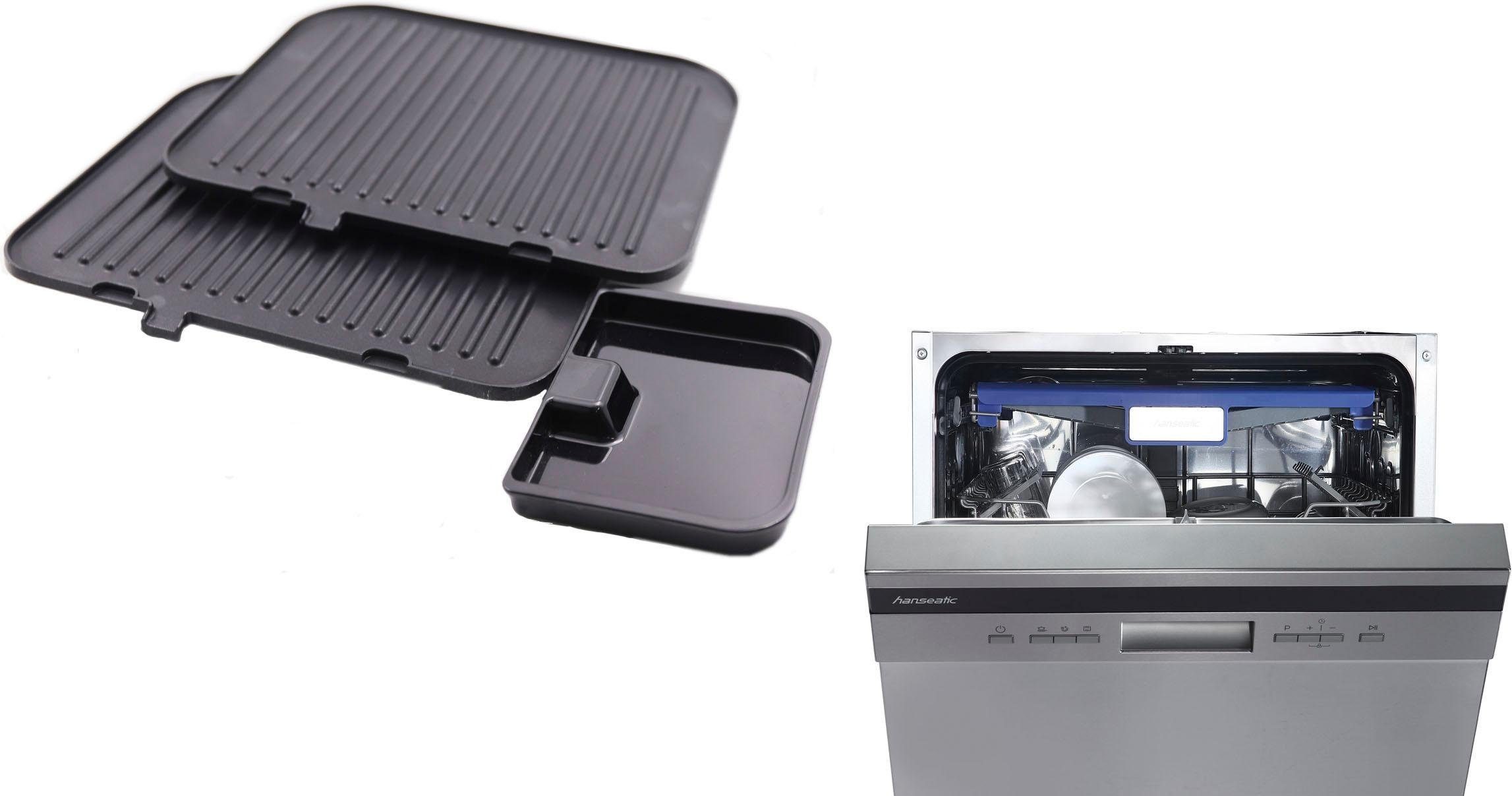 Hanseatic Kontaktgrill 83347967, 2100 W, 7 Grillprogramme, Lichtindikator, autom. Anpassung der Grilltemperatur