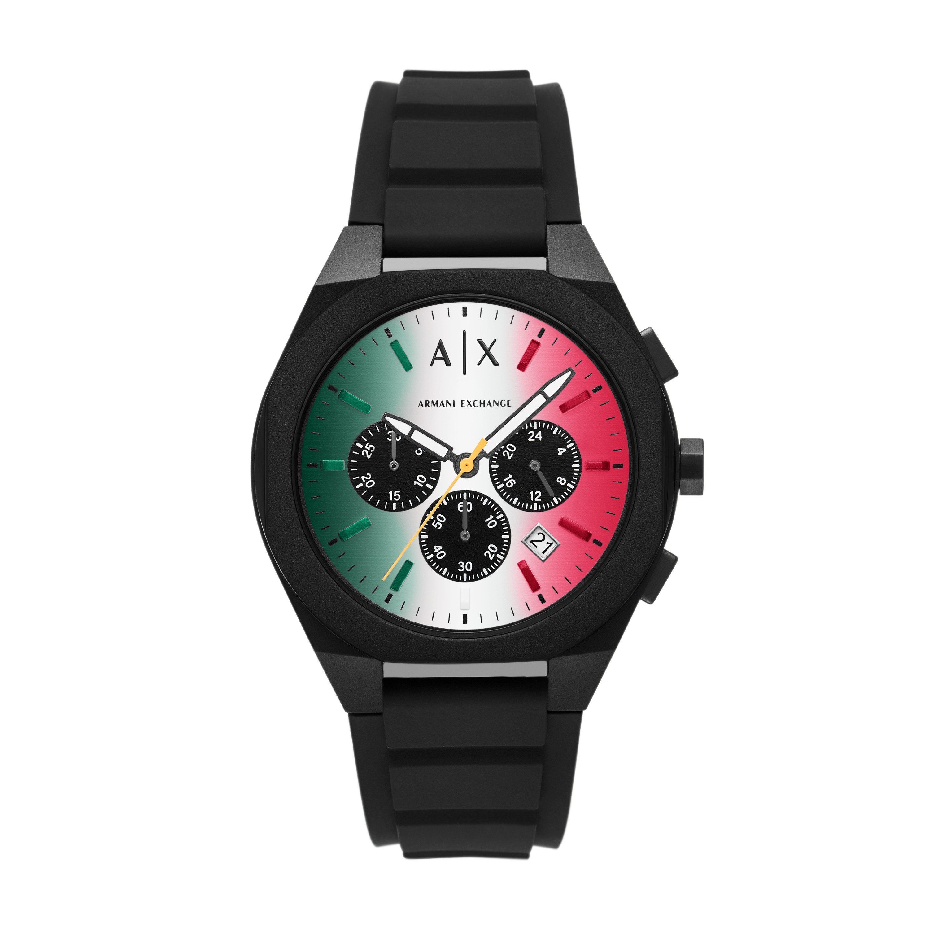 ARMANI EXCHANGE Chronograph SYNC AX4173, Quarzuhr, Armbanduhr, Herrenuhr, Silikonarmband, analog