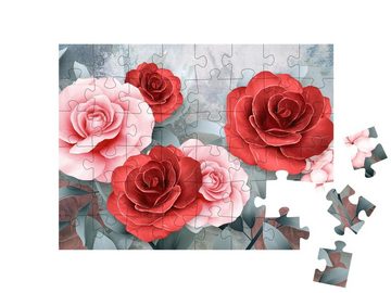 puzzleYOU Puzzle Luxuriös: floraler Hintergrund für Hochzeiten, 48 Puzzleteile, puzzleYOU-Kollektionen Blüten, Blumen & Pflanzen