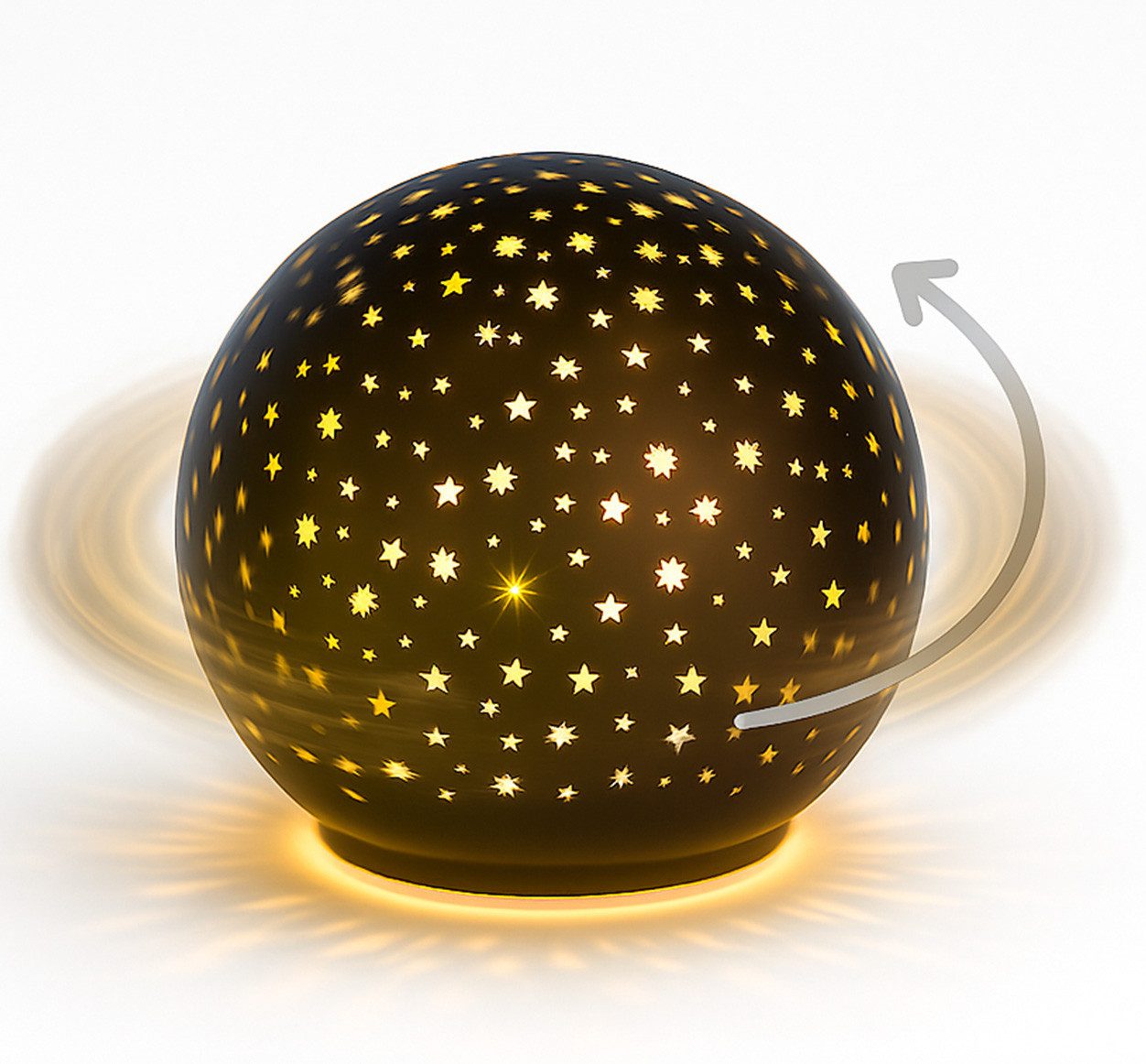 formano LED Dekolicht Glas-Kugel Drehend Schwarz 15cm Timer 6h/18h Herbst W günstig online kaufen