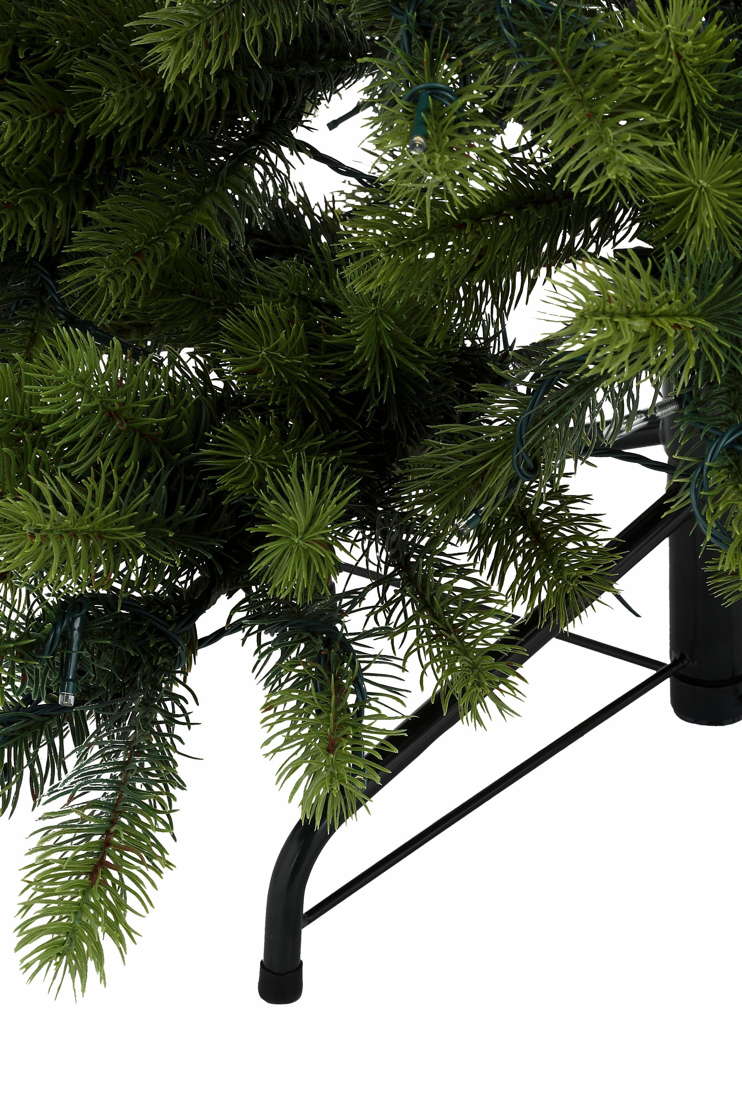 Creativ deco Künstlicher Weihnachtsbaum Weihnachtsdeko, künstlicher Christbaum, Tannenbaum, in schlanker Form, mit LED-Lichterkette