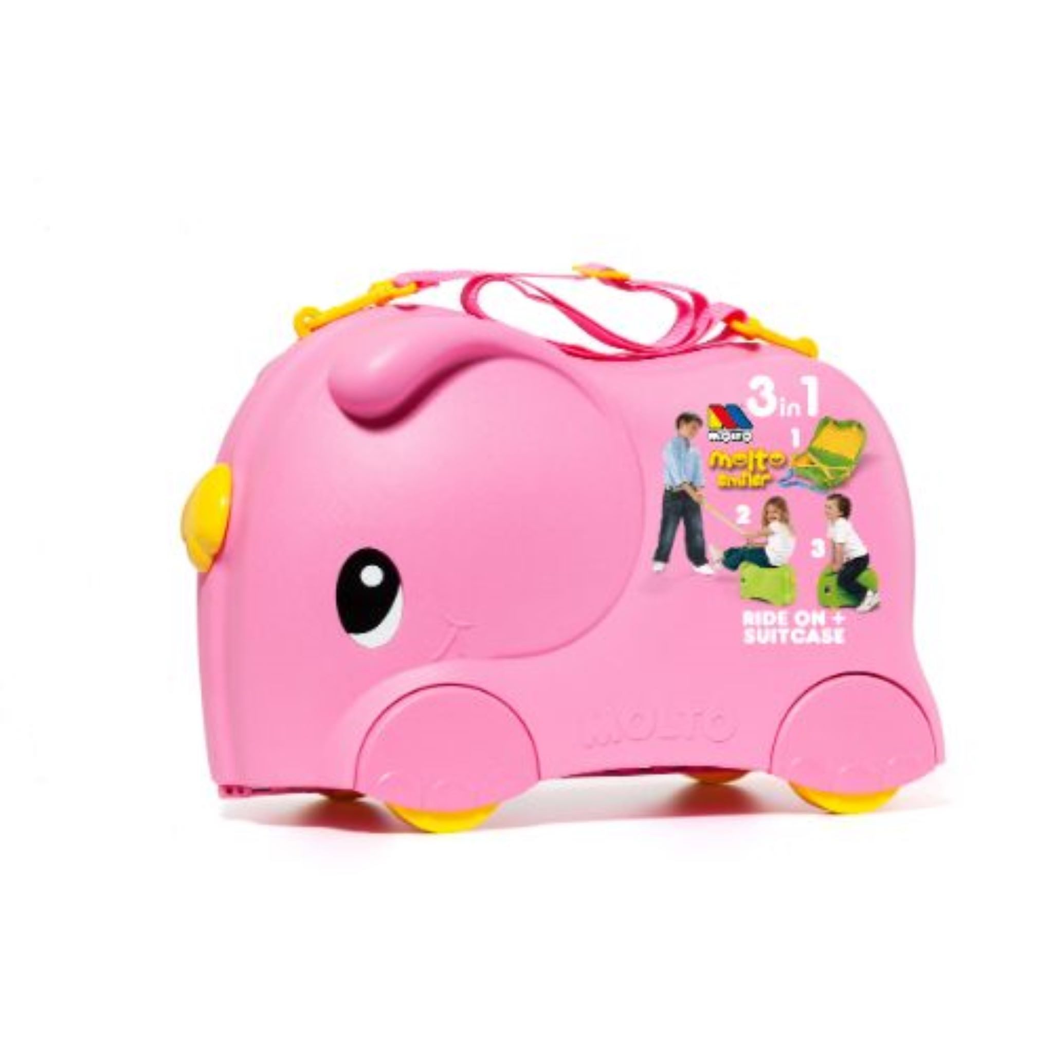 MOLTO Kinderkoffer 3-in-1 zum Reisen, Aufsitzkoffer Handgepäck