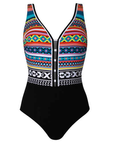 Sunflair Badeanzug Beach Fashion Black Multi Badeanzug mit Softcups und geradem Rücken