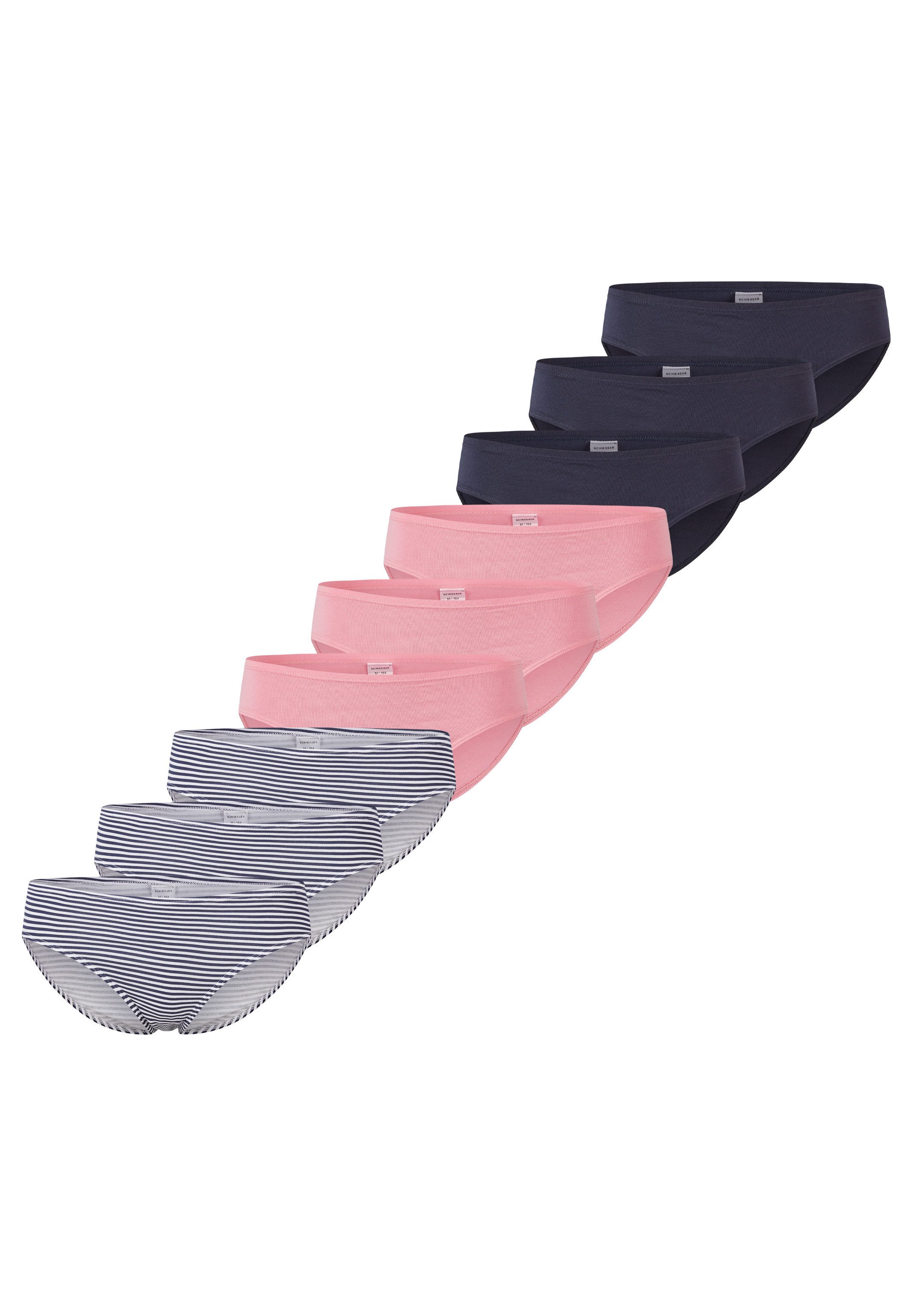 Schiesser Hüftslip 9er Pack Teens Girls 95/5 Organic Cotton (Spar-Set, 9-St) Slip - Baumwolle - Mit softem Bund, Bequemer Beinausschnitt