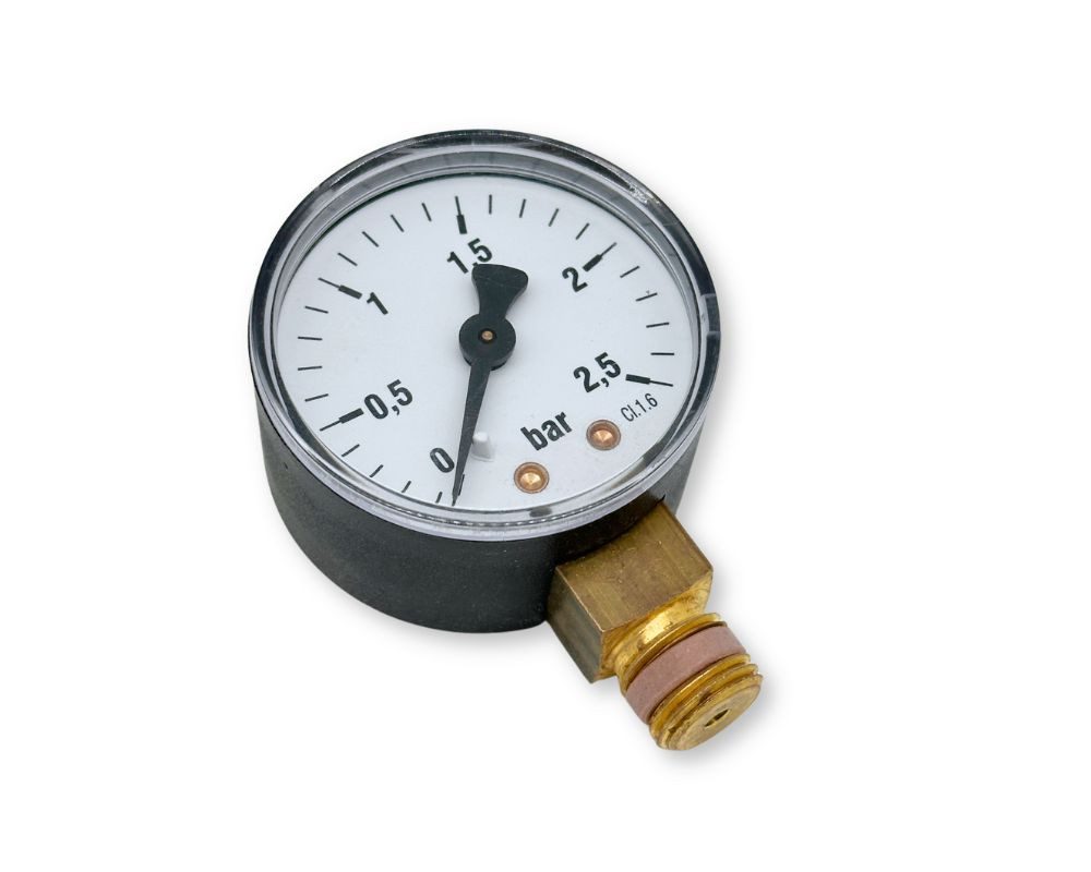 Astralpool Filterpumpen Manometer ¼“ 0-2,5 bar+Anschluss senkrecht, Druckmesser für D&W Kessel